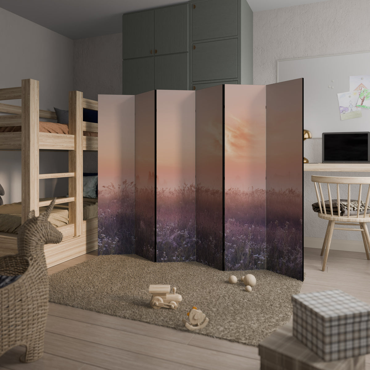 ENCHANTED MORNING VEIL 6-Panel Room Divider