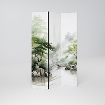 HARMONIOUS WATERSCAPE SCENE 3-teiliger Paravent