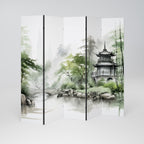 HARMONIOUS WATERSCAPE SCENE 5-teiliger Paravent