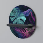 PSYCHODELIC MONSTERA Oval Art Shelf In Black Finish