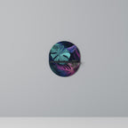 PSYCHODELIC MONSTERA Oval Art Shelf In Black Finish