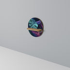 PSYCHODELIC MONSTERA Ovales Kunstregal in Eiche-Optik