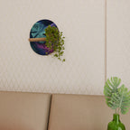 PSYCHODELIC MONSTERA Ovales Kunstregal in Eiche-Optik