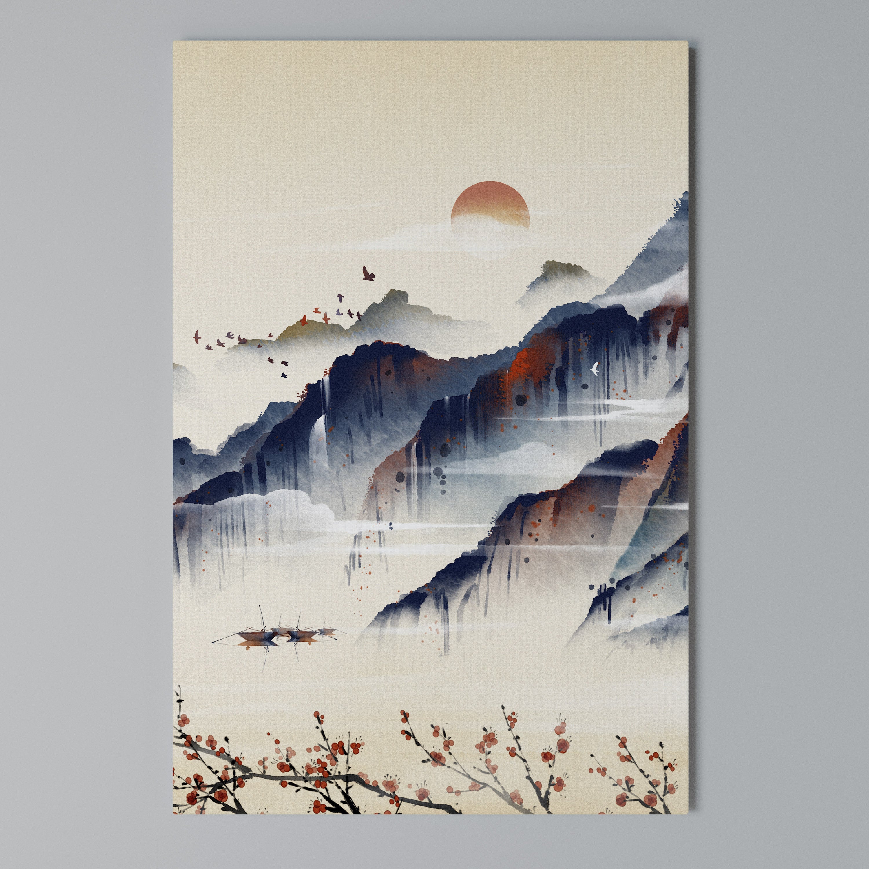 JAPANESE LANDSCAPE Vertical Canvas Print