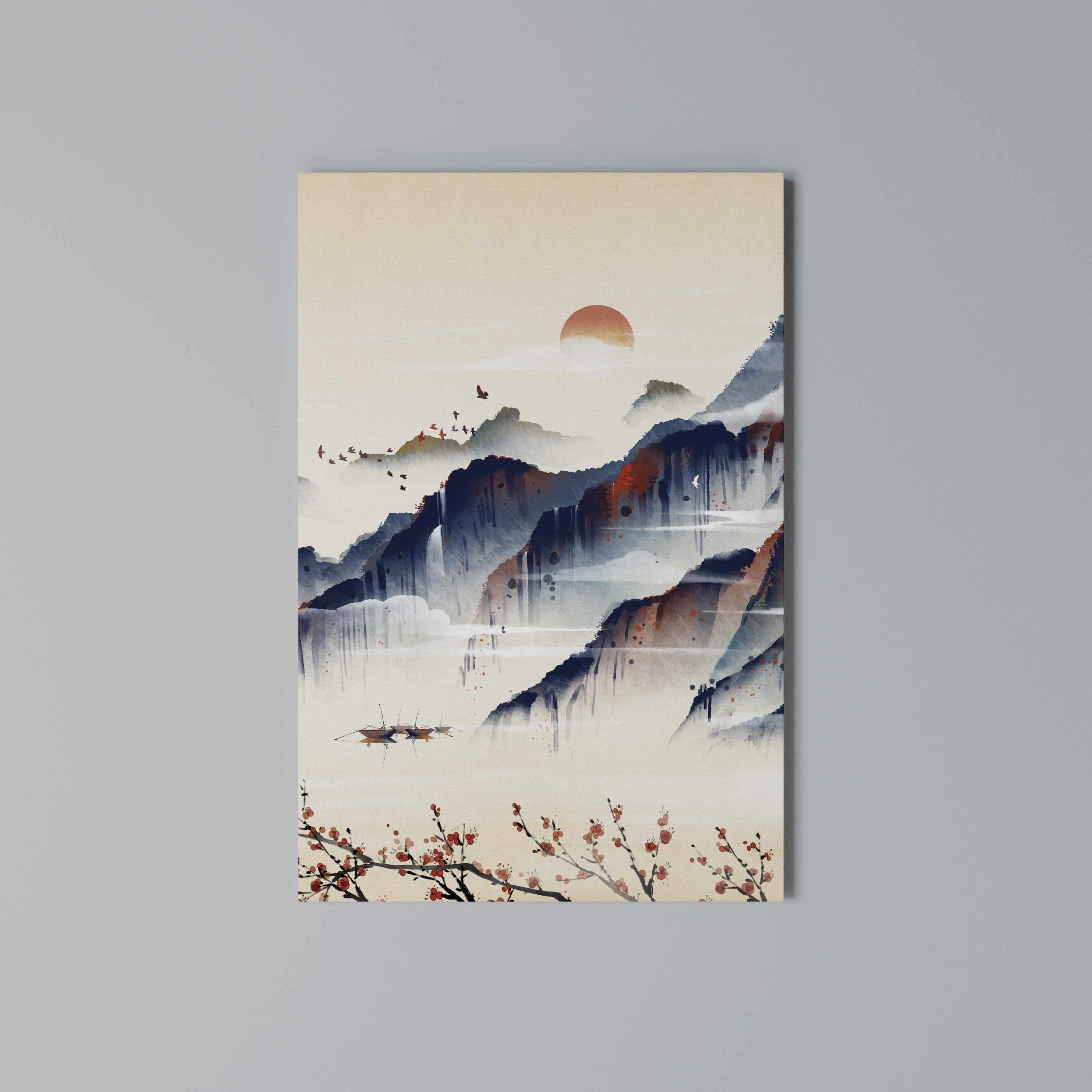 JAPANESE LANDSCAPE Vertical Canvas Print