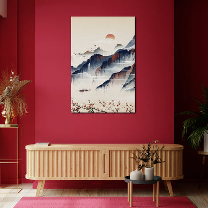 JAPANESE LANDSCAPE Vertical Canvas Print
