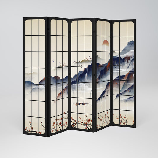 JAPANESE LANDSCAPE 5-teiliger Paravent