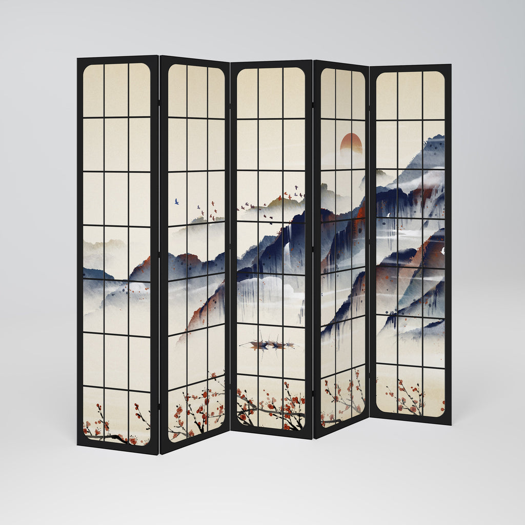 Dekorativer 5-teiliger Raumteiler JAPANESE LANDSCAPE