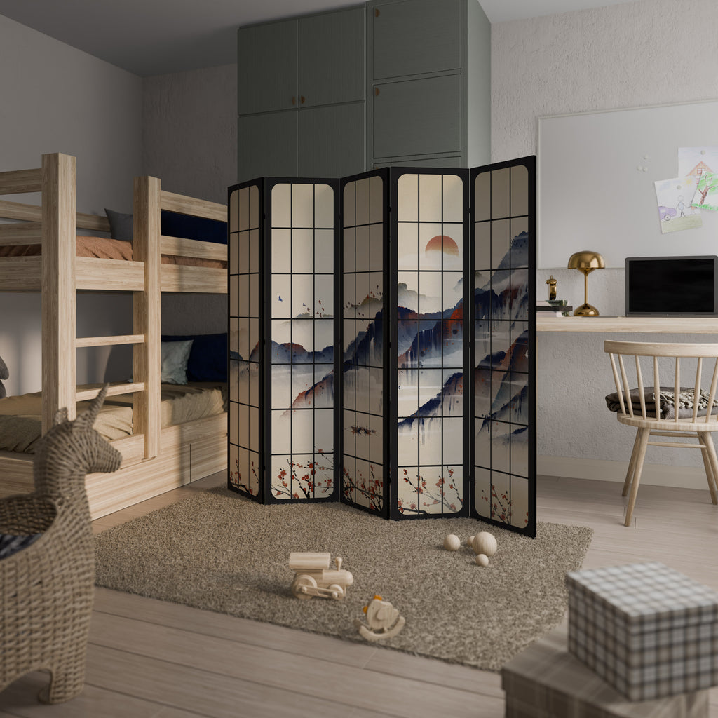 JAPANESE LANDSCAPE 5-Panel Room Divider