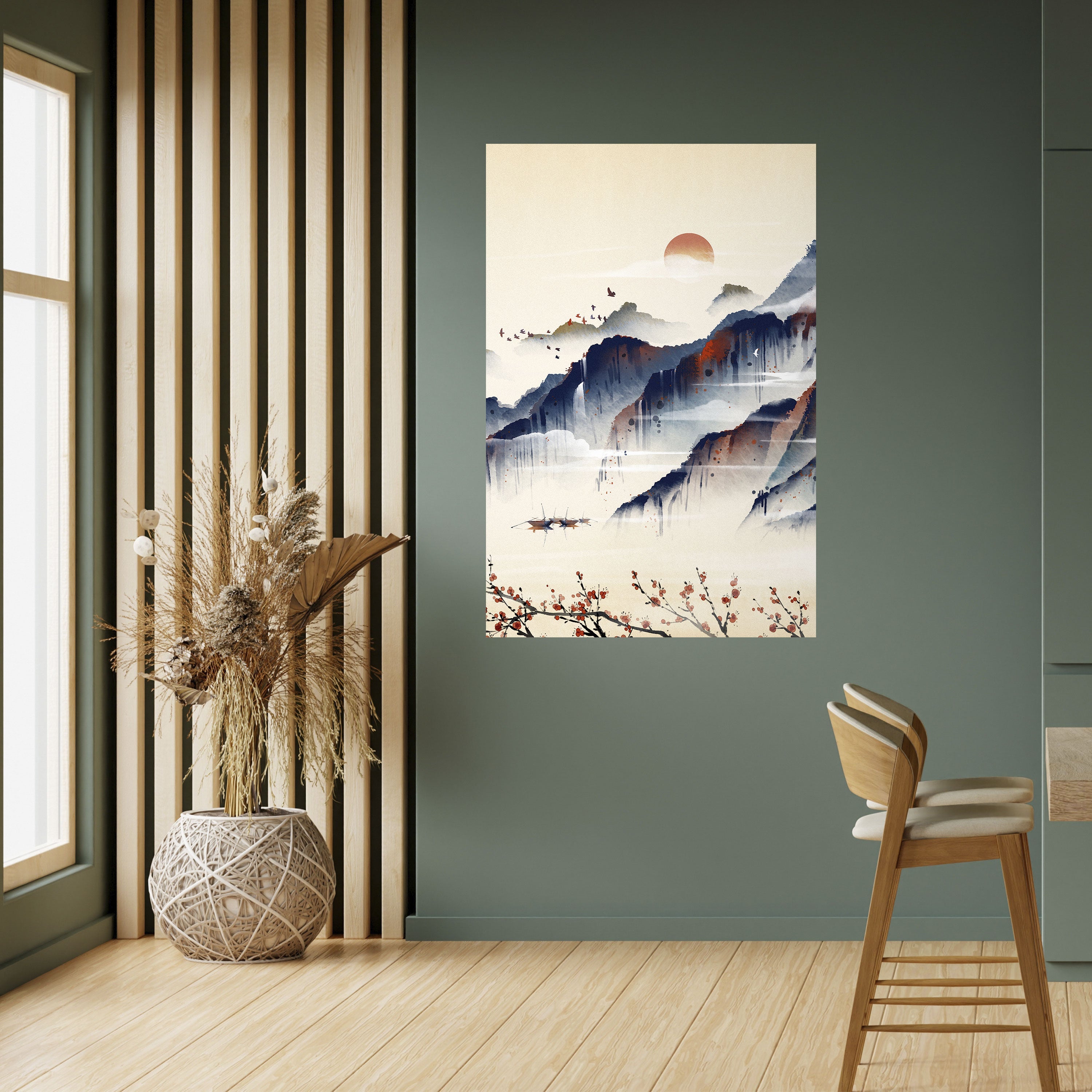 JAPANISCHE LANDSCHAFT Vertikales Poster zum Abziehen und Aufkleben