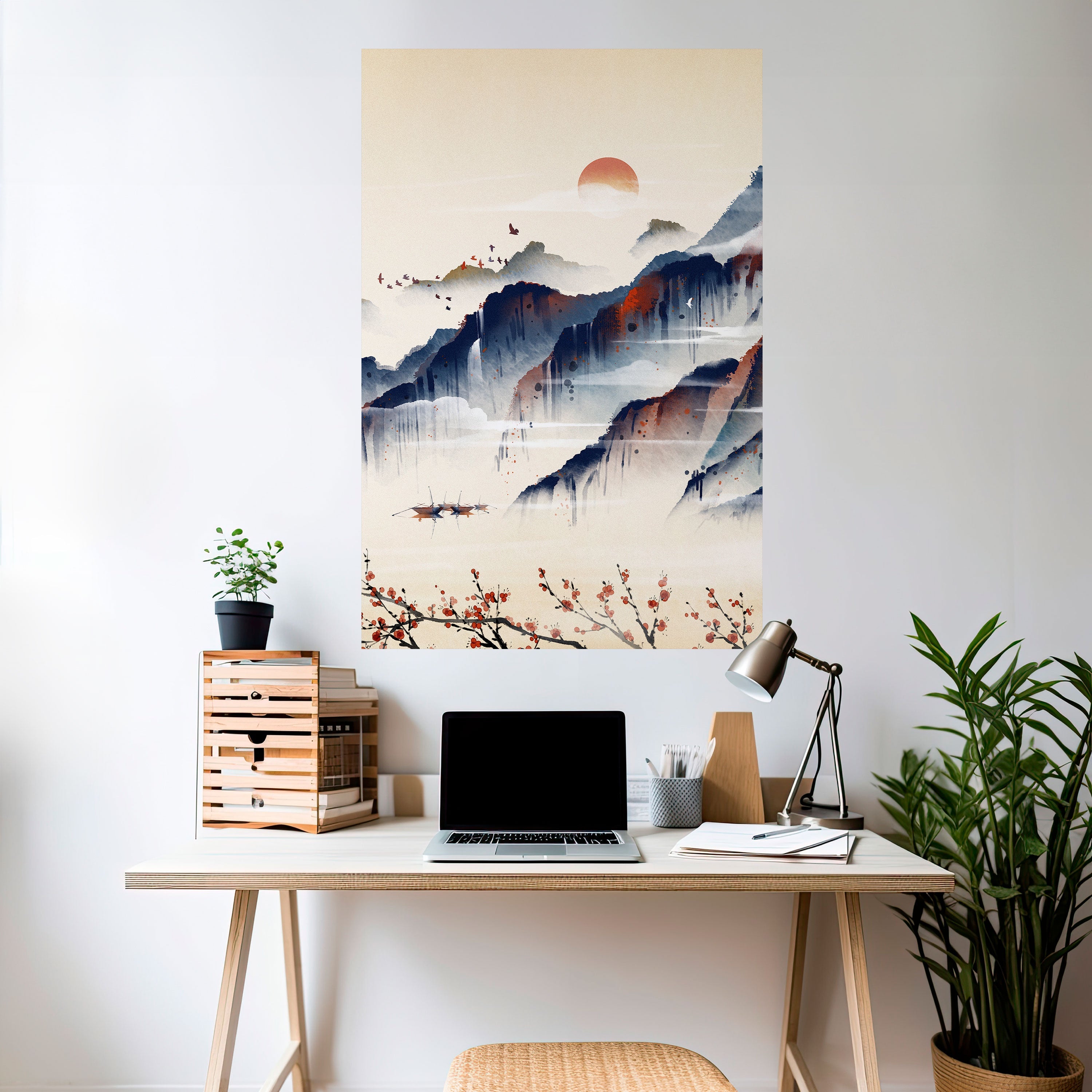 JAPANISCHE LANDSCHAFT Vertikales Poster zum Abziehen und Aufkleben