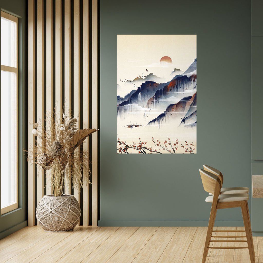 JAPANISCHE LANDSCHAFT Vertikales Poster zum Abziehen und Aufkleben