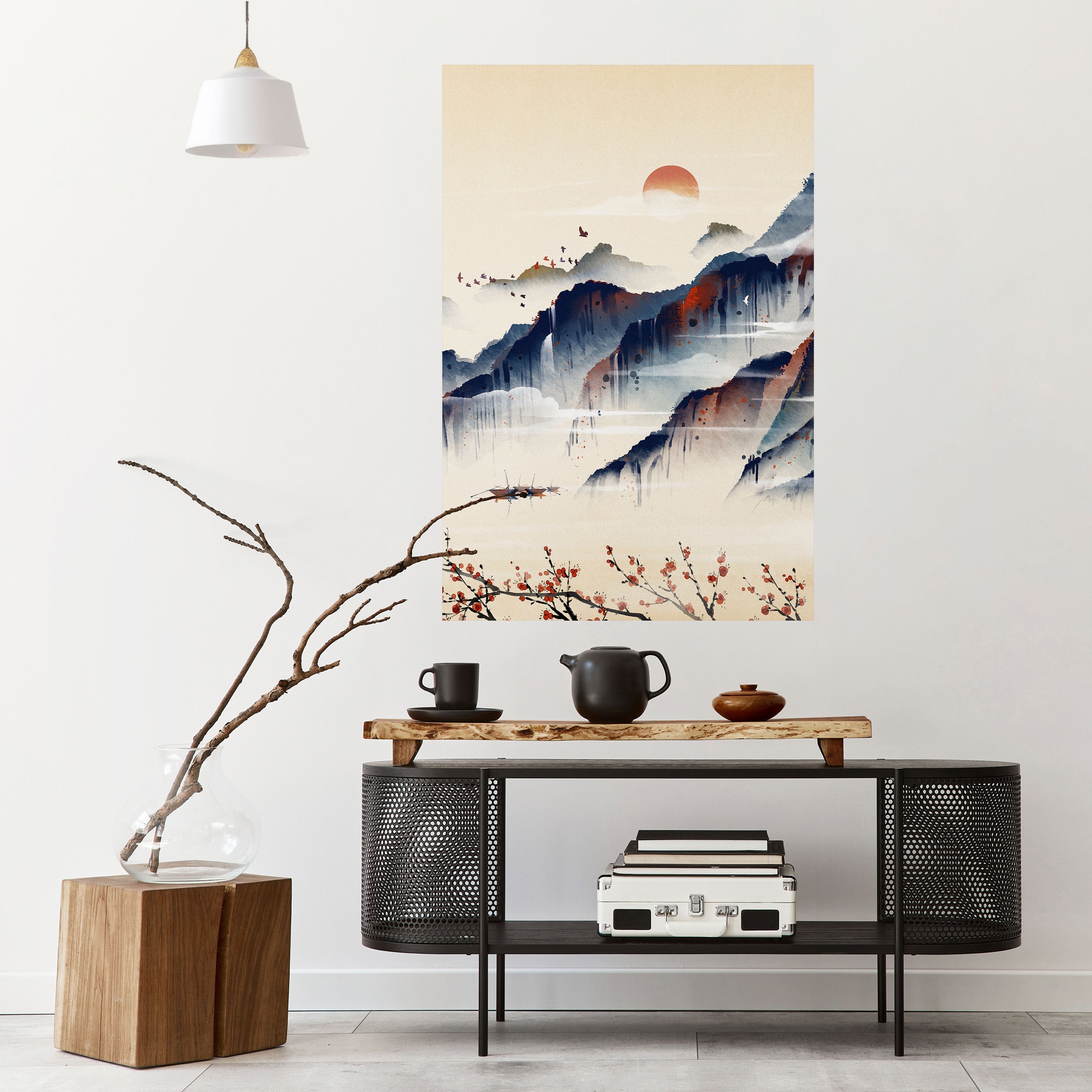 JAPANISCHE LANDSCHAFT Vertikales Poster zum Abziehen und Aufkleben