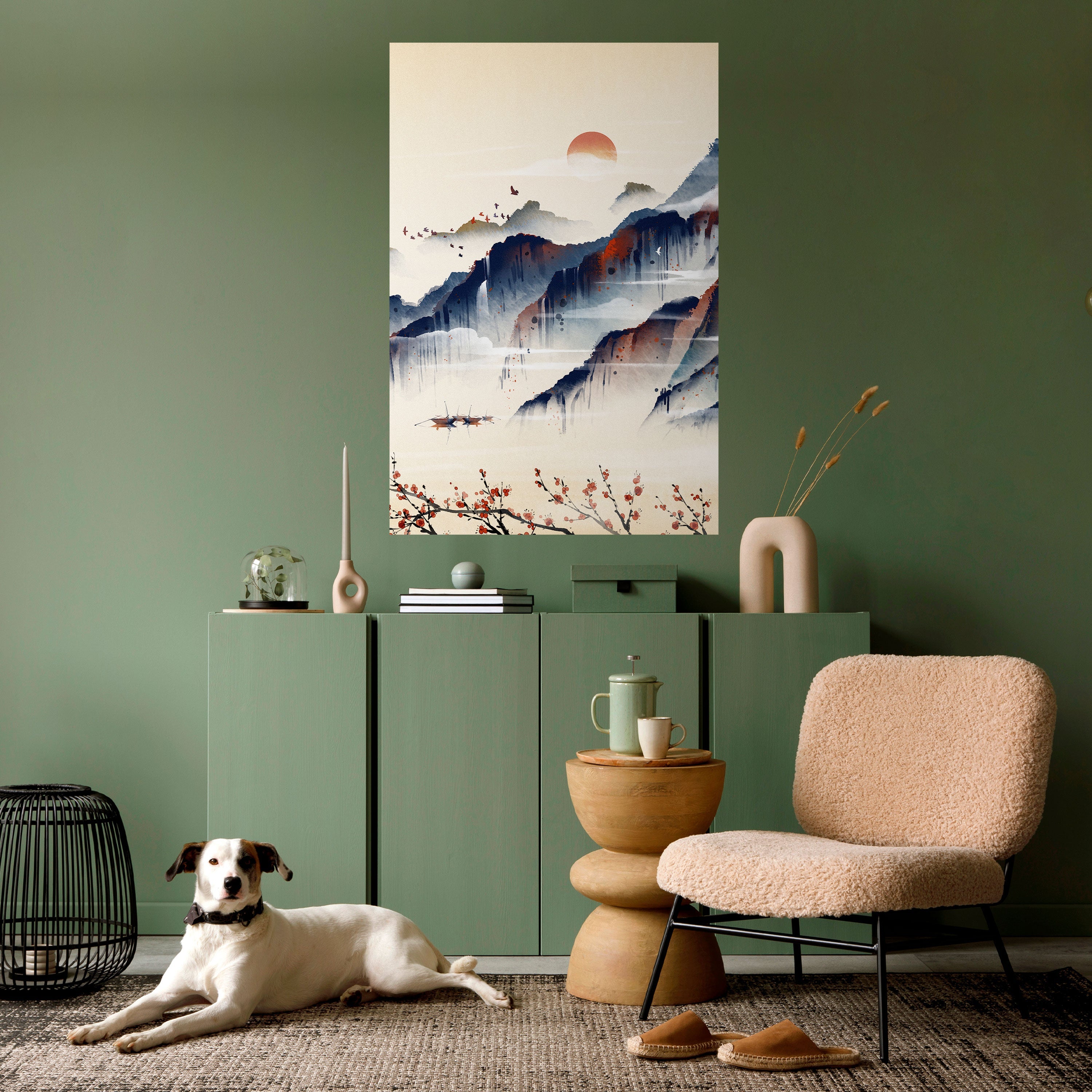 JAPANISCHE LANDSCHAFT Vertikales Poster zum Abziehen und Aufkleben