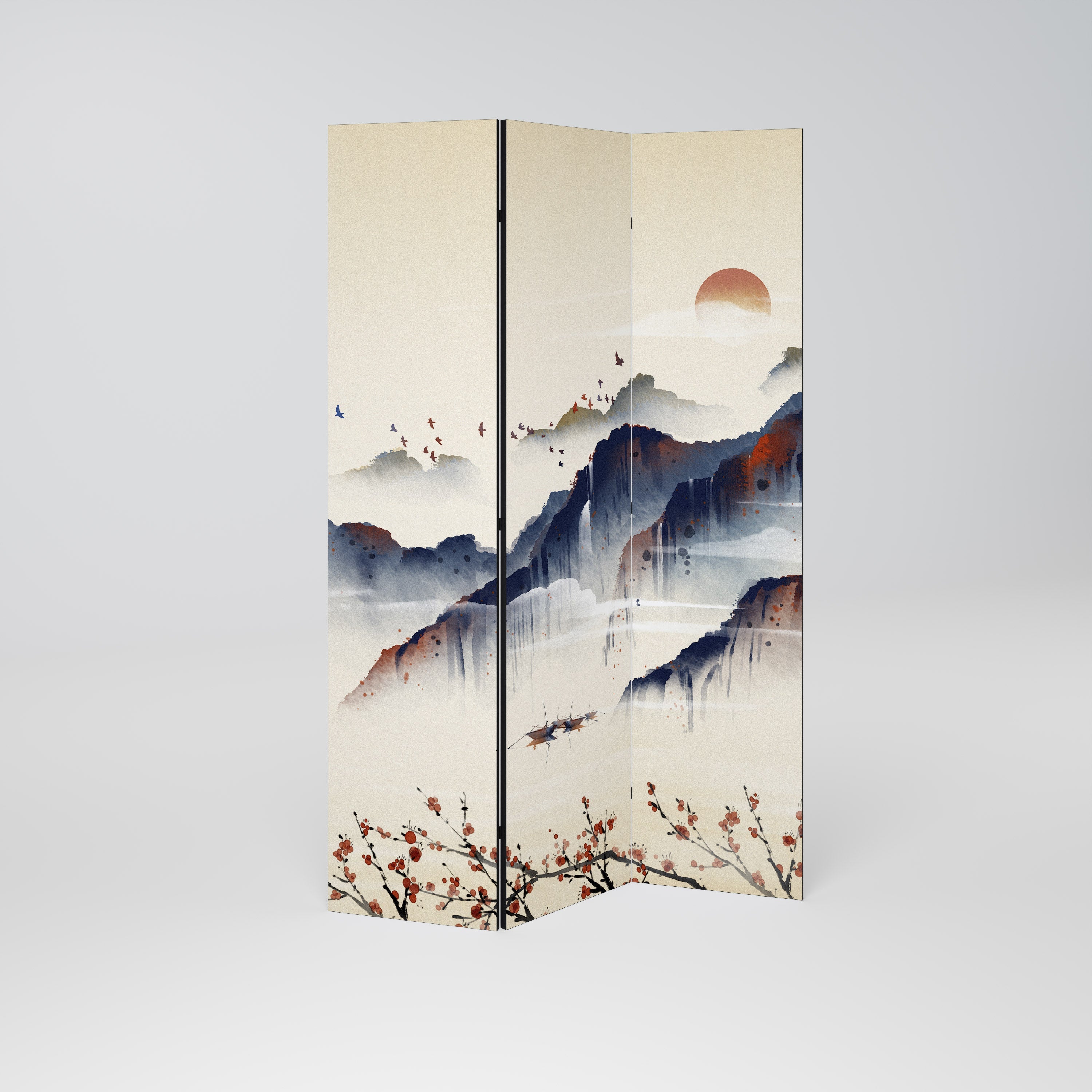 Dekorativer 3-teiliger Raumteiler ORIENTAL LANDSCAPE