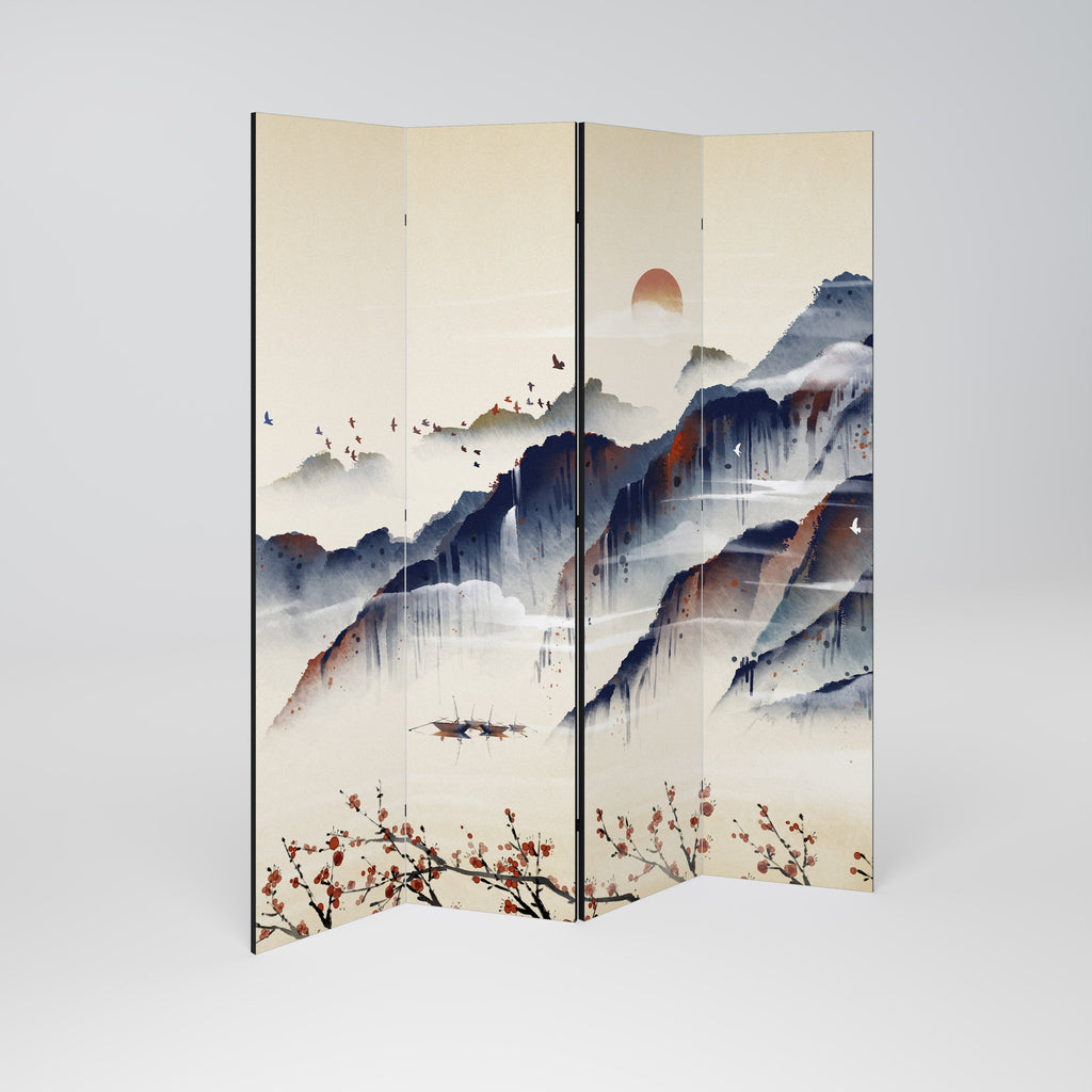 Dekorativer 4-teiliger Raumteiler ORIENTAL LANDSCAPE