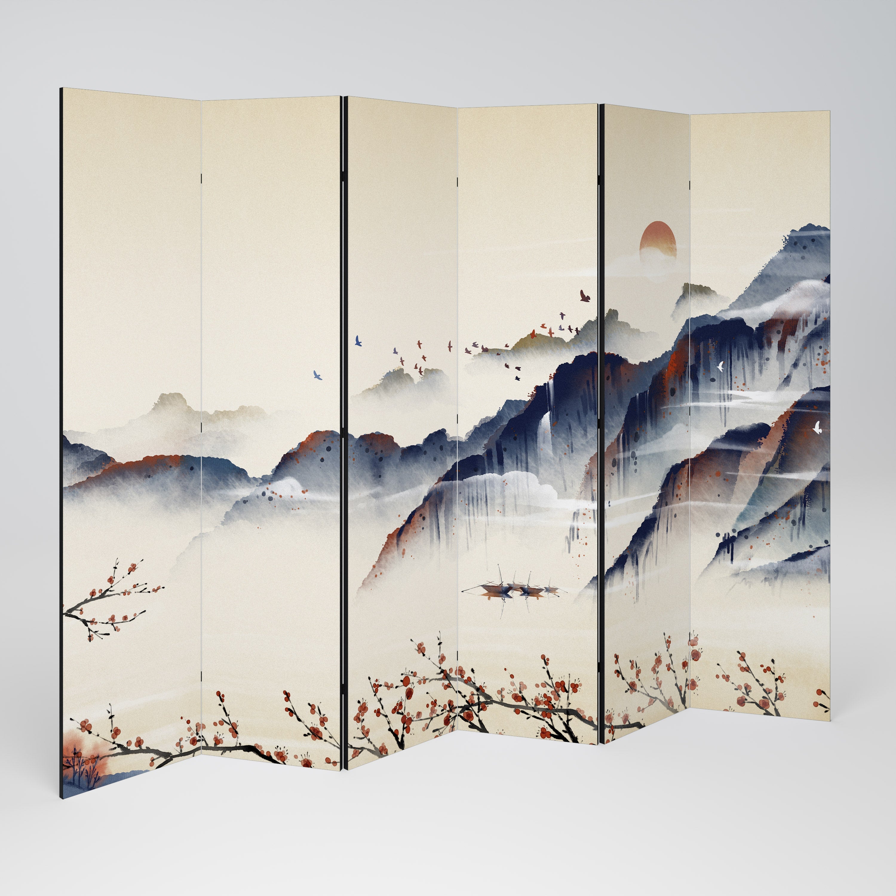 Dekorativer 6-teiliger Raumteiler ORIENTAL LANDSCAPE