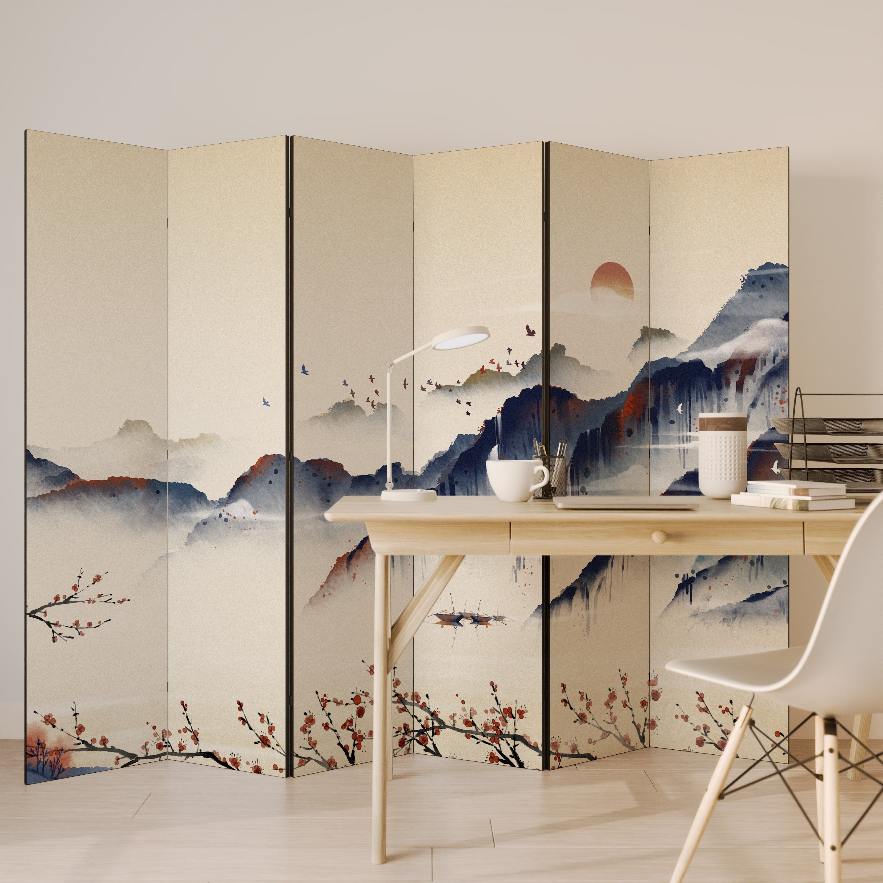 Dekorativer 6-teiliger Raumteiler ORIENTAL LANDSCAPE
