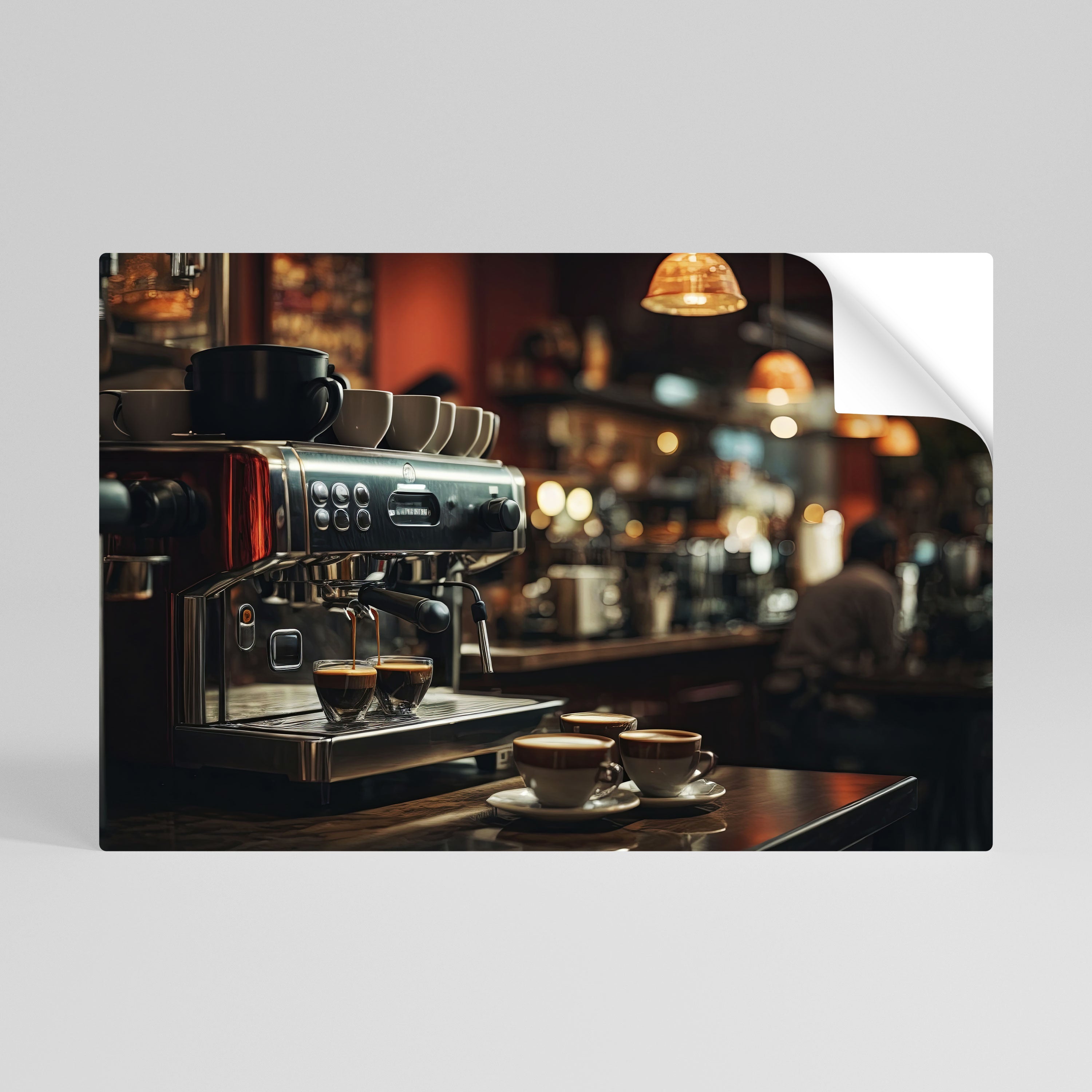 BARISTA’S DREAM MACHINE Selbstklebendes Horizontal-Poster