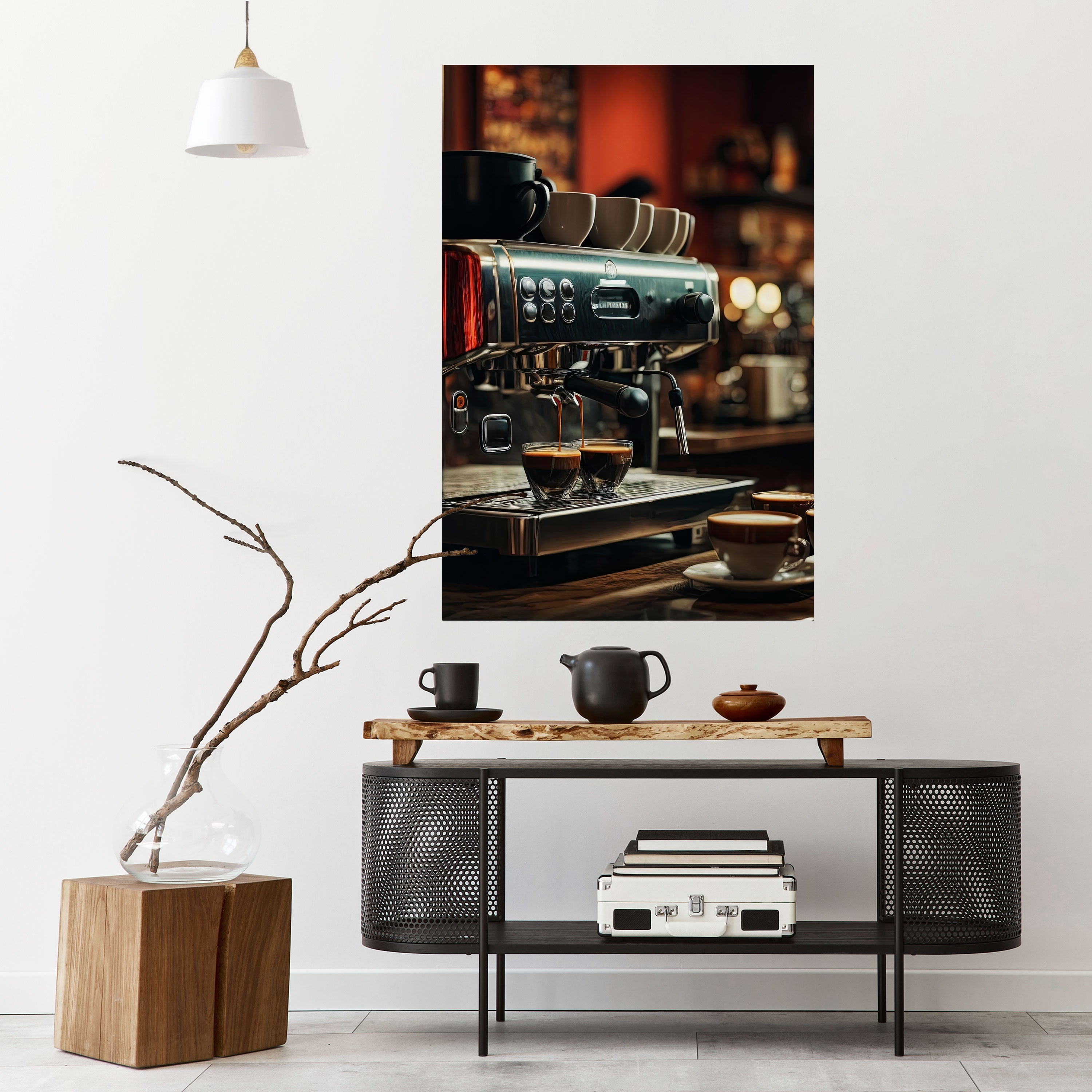 BARISTA'S DREAM MACHINE Vertikales Poster zum Abziehen und Aufkleben