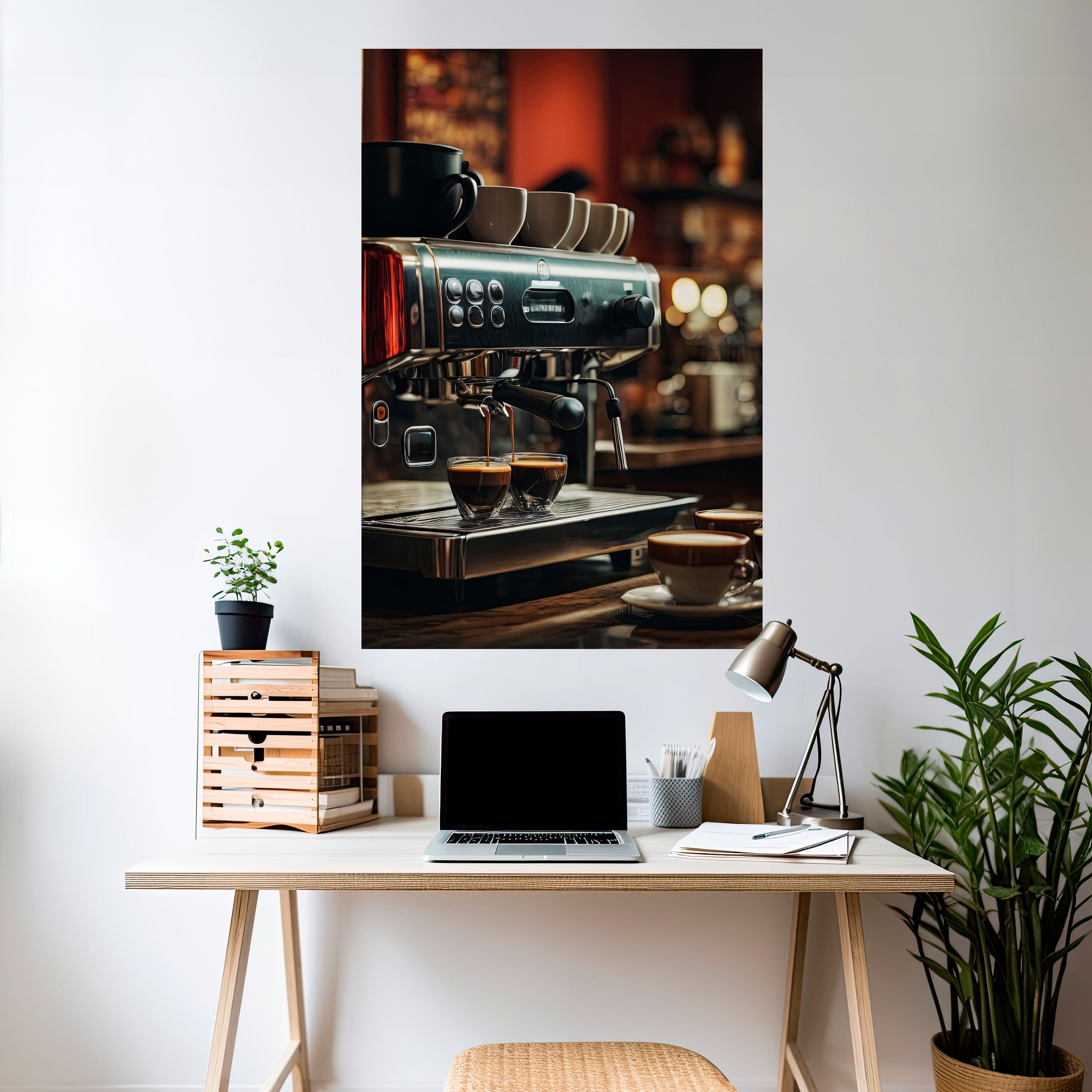 BARISTA'S DREAM MACHINE Vertikales Poster zum Abziehen und Aufkleben