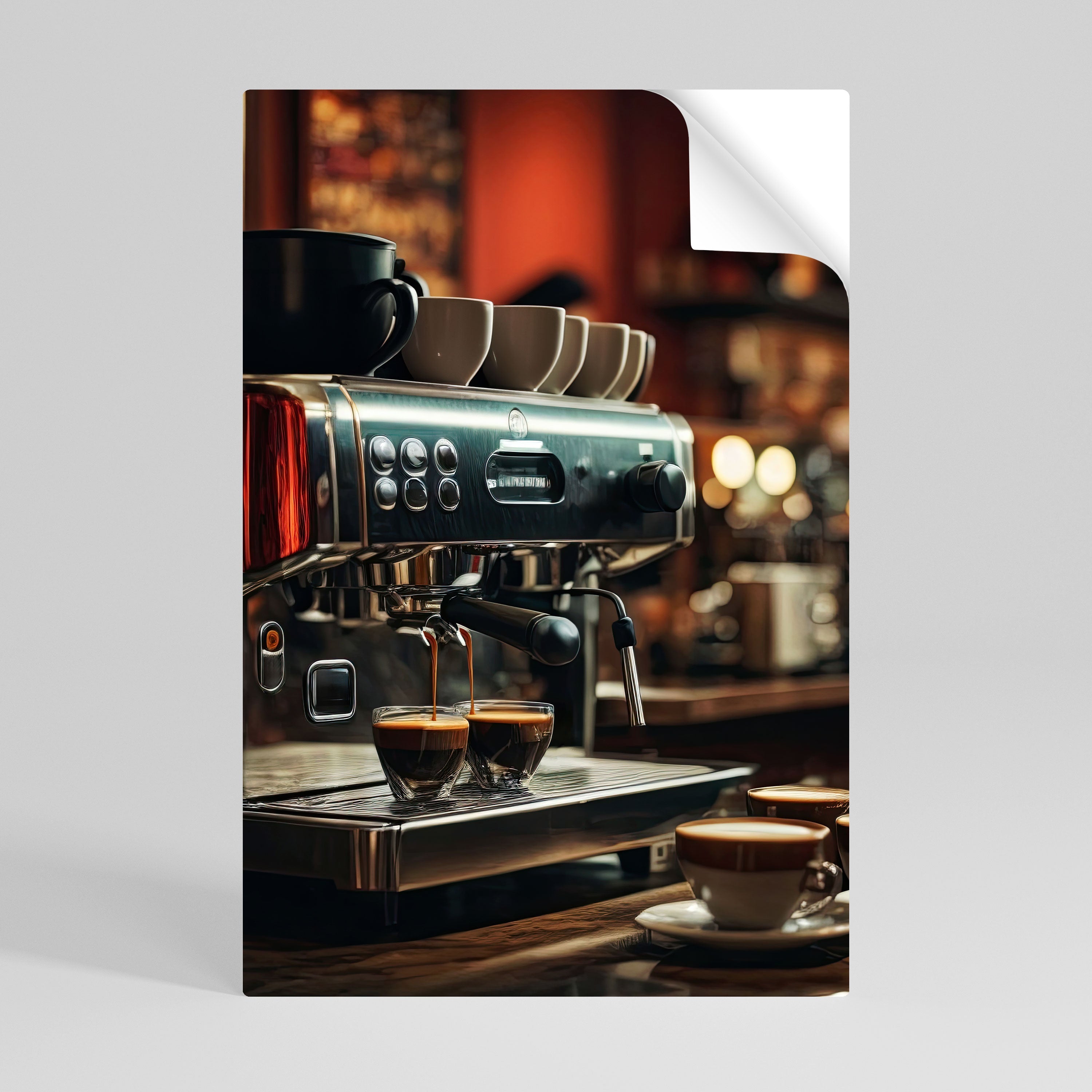 BARISTA'S DREAM MACHINE Vertikales Poster zum Abziehen und Aufkleben