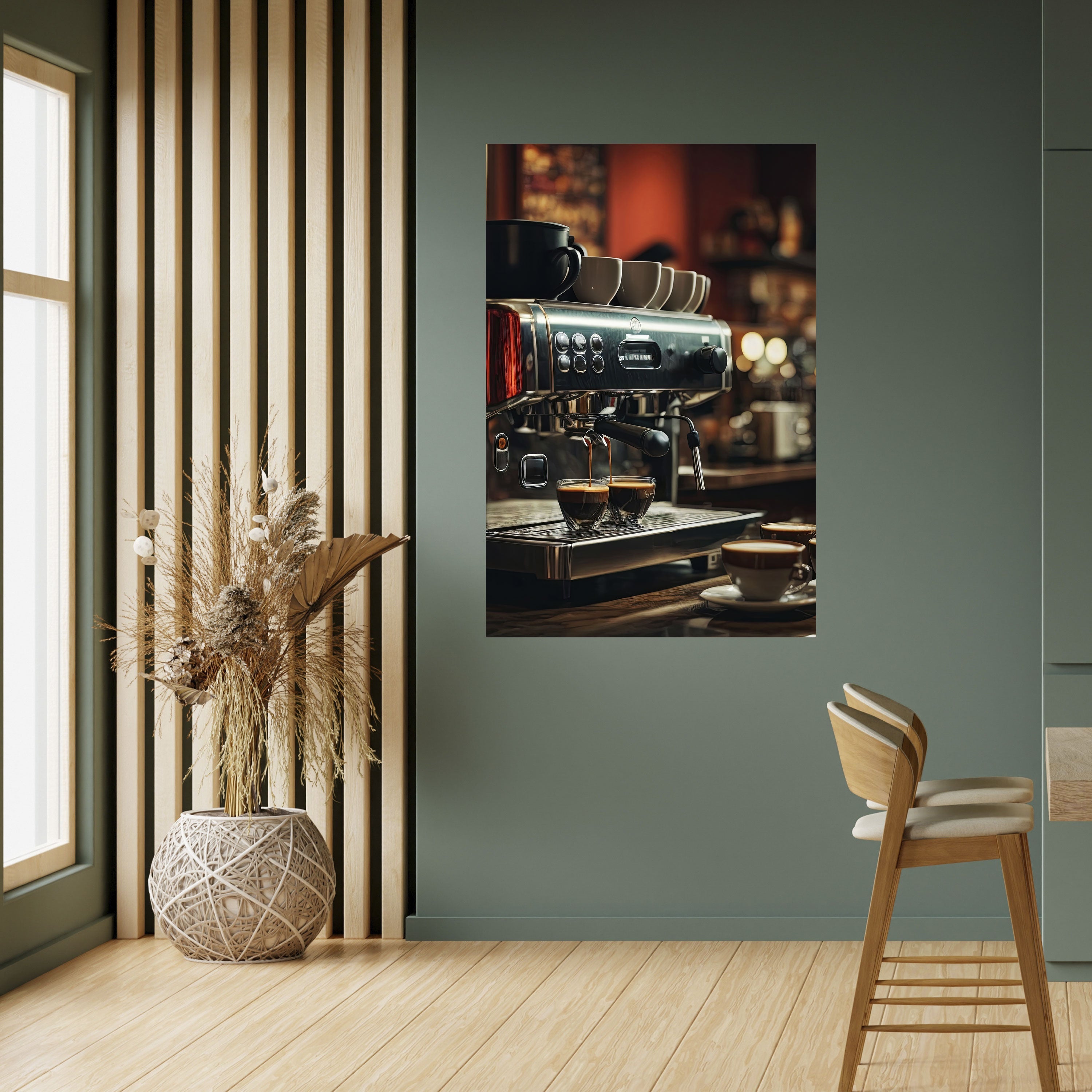 BARISTA'S DREAM MACHINE Vertikales Poster zum Abziehen und Aufkleben