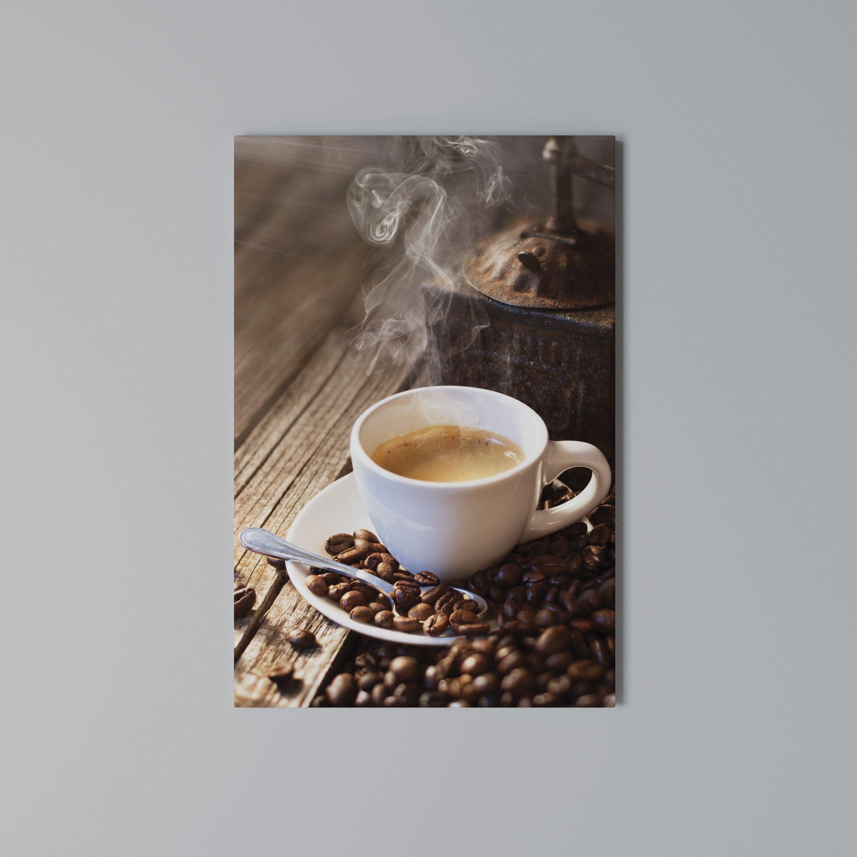 STEAMING BREWED DELIGHT Vertical Canvas Print