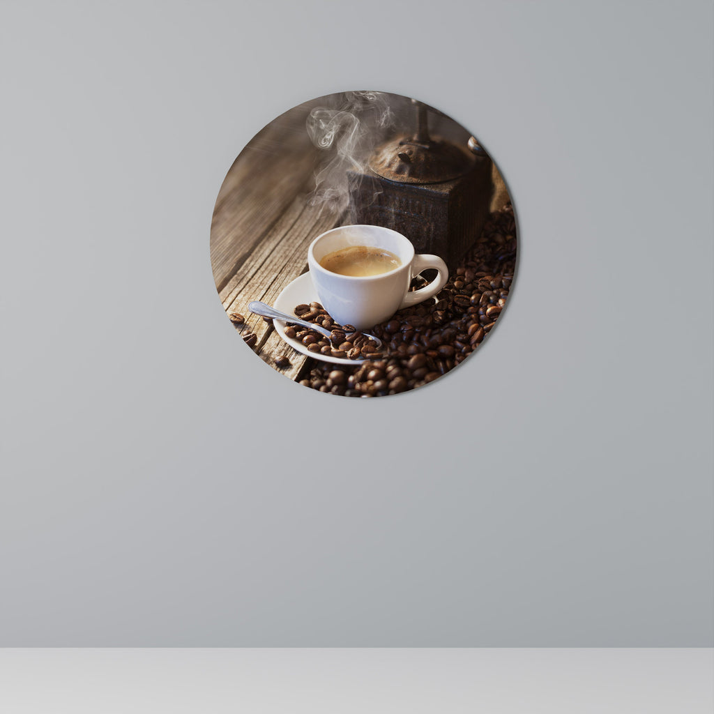 STEAMING BREWED DELIGHT Runde Wanddekoration Ø 69 cm