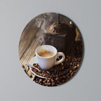 STEAMING BREWED DELIGHT Runde Wanddekoration Ø 69 cm