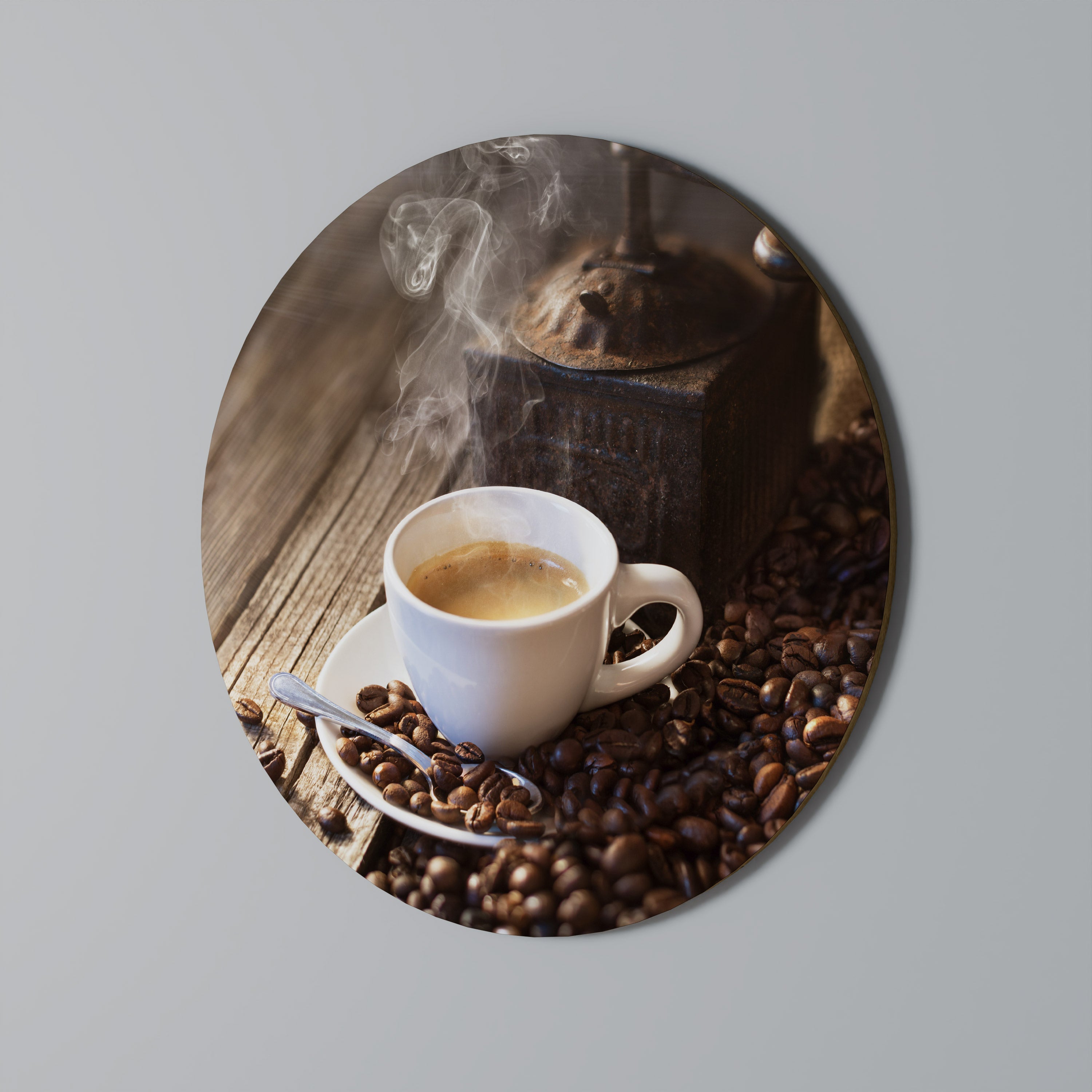 STEAMING BREWED DELIGHT Runde Wanddekoration Ø 69 cm