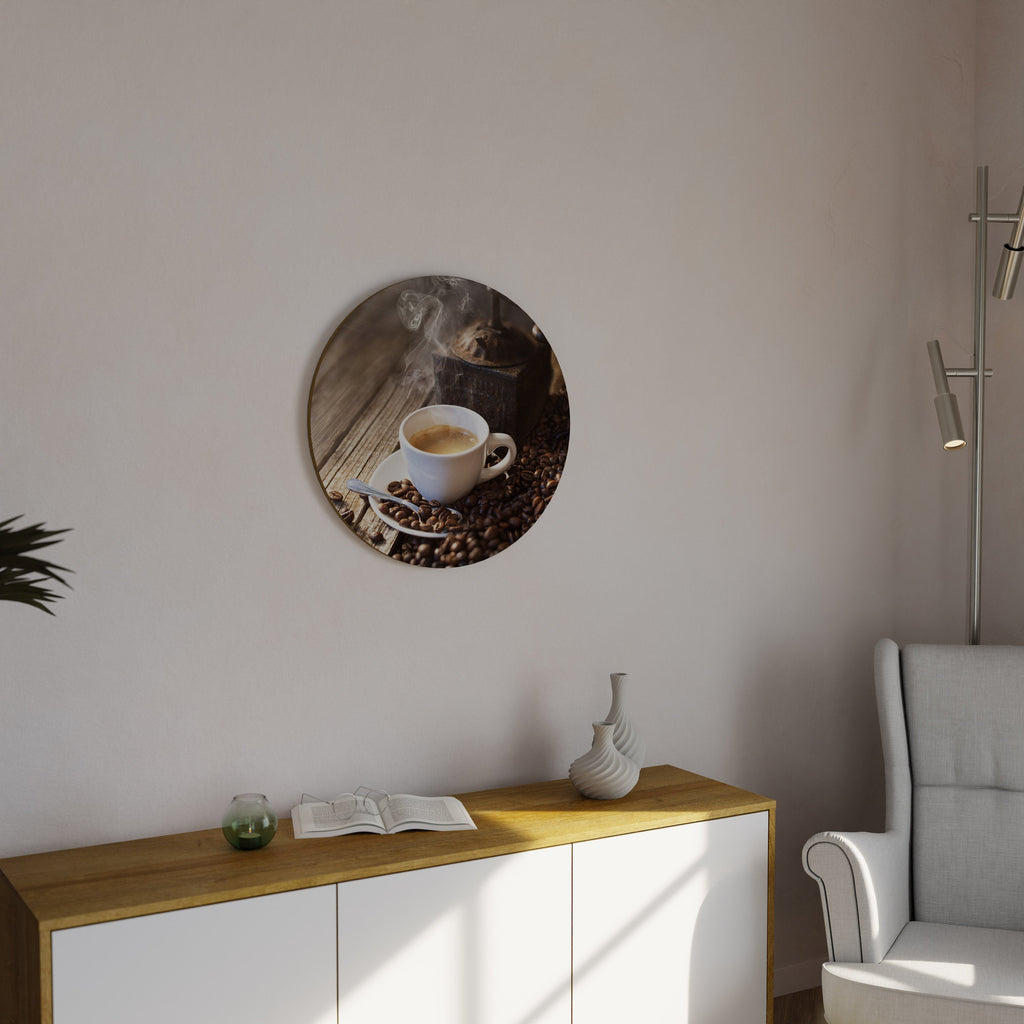 STEAMING BREWED DELIGHT Runde Wanddekoration Ø 69 cm