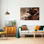 STEAMING BREWED DELIGHT Selbstklebendes Horizontal-Poster