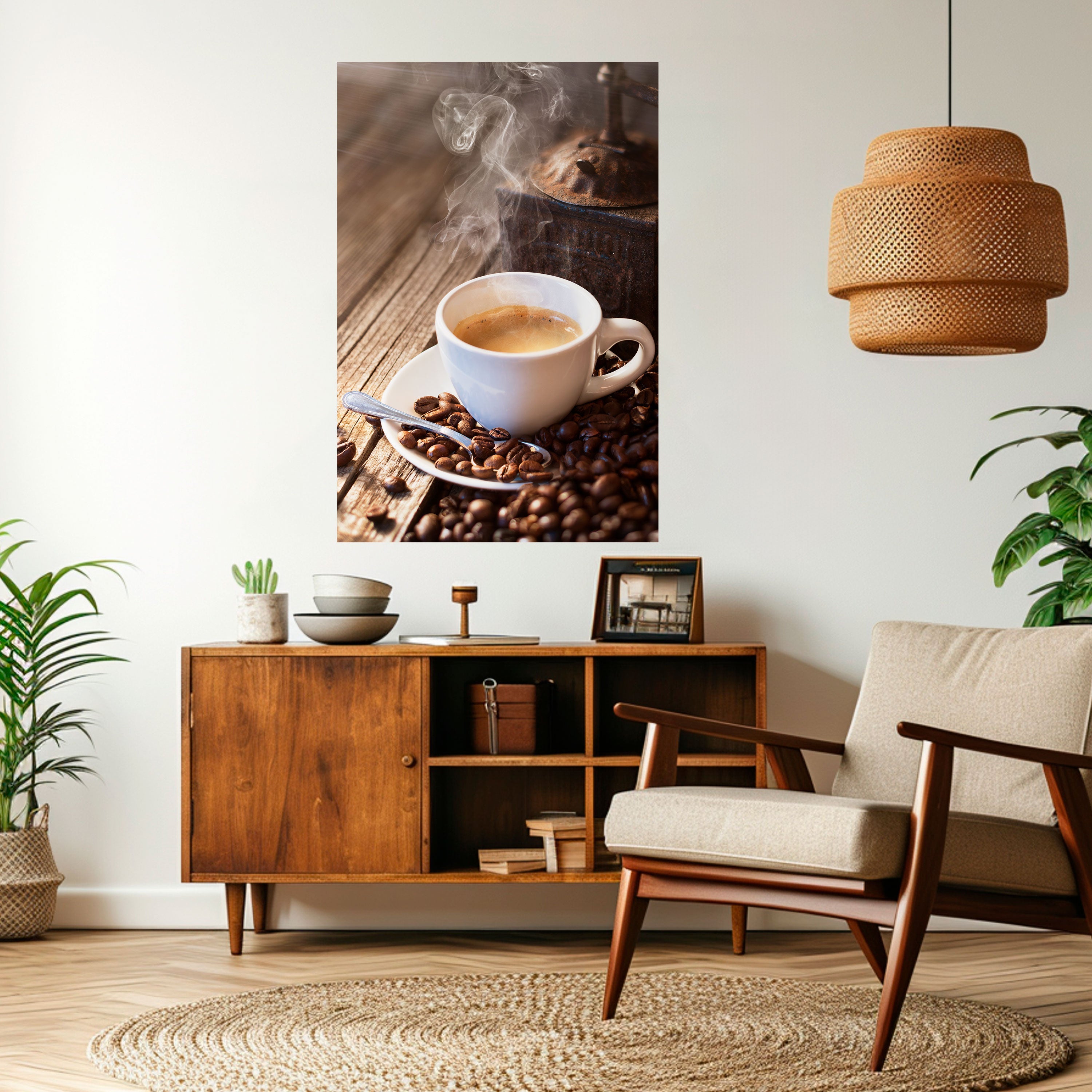 STEAMING BREWED DELIGHT Vertikales Poster zum Abziehen und Aufkleben