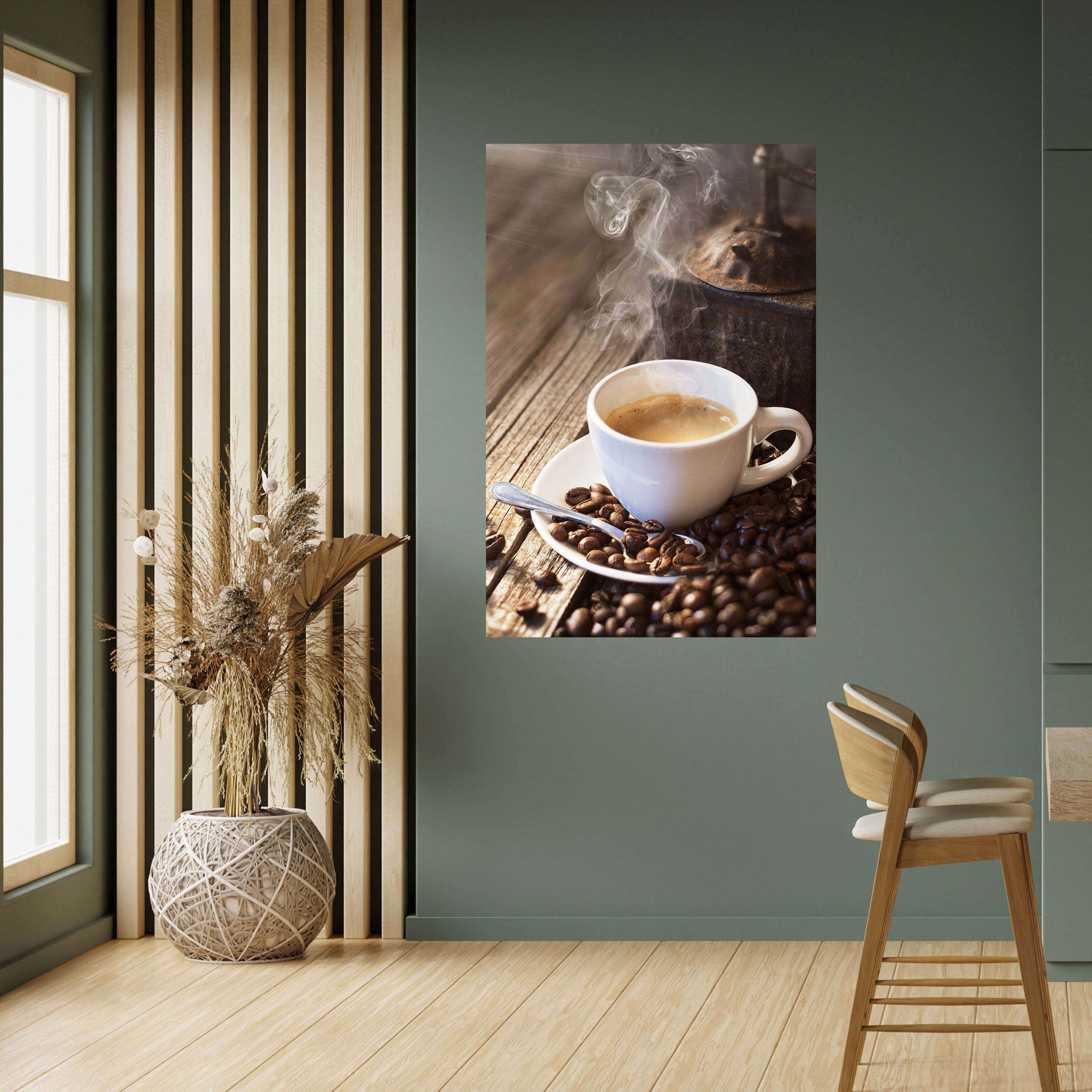 STEAMING BREWED DELIGHT Vertikales Poster zum Abziehen und Aufkleben