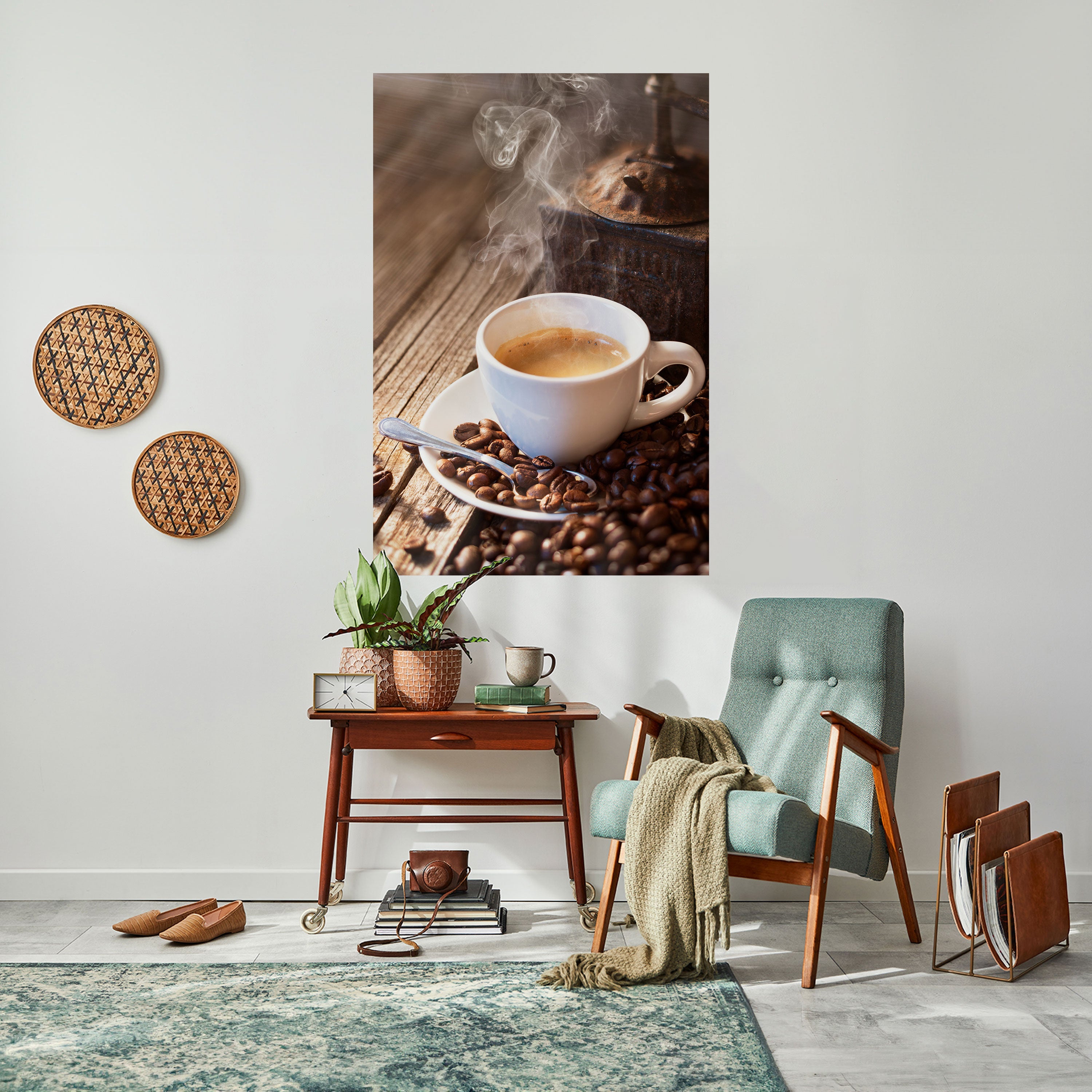STEAMING BREWED DELIGHT Vertikales Poster zum Abziehen und Aufkleben