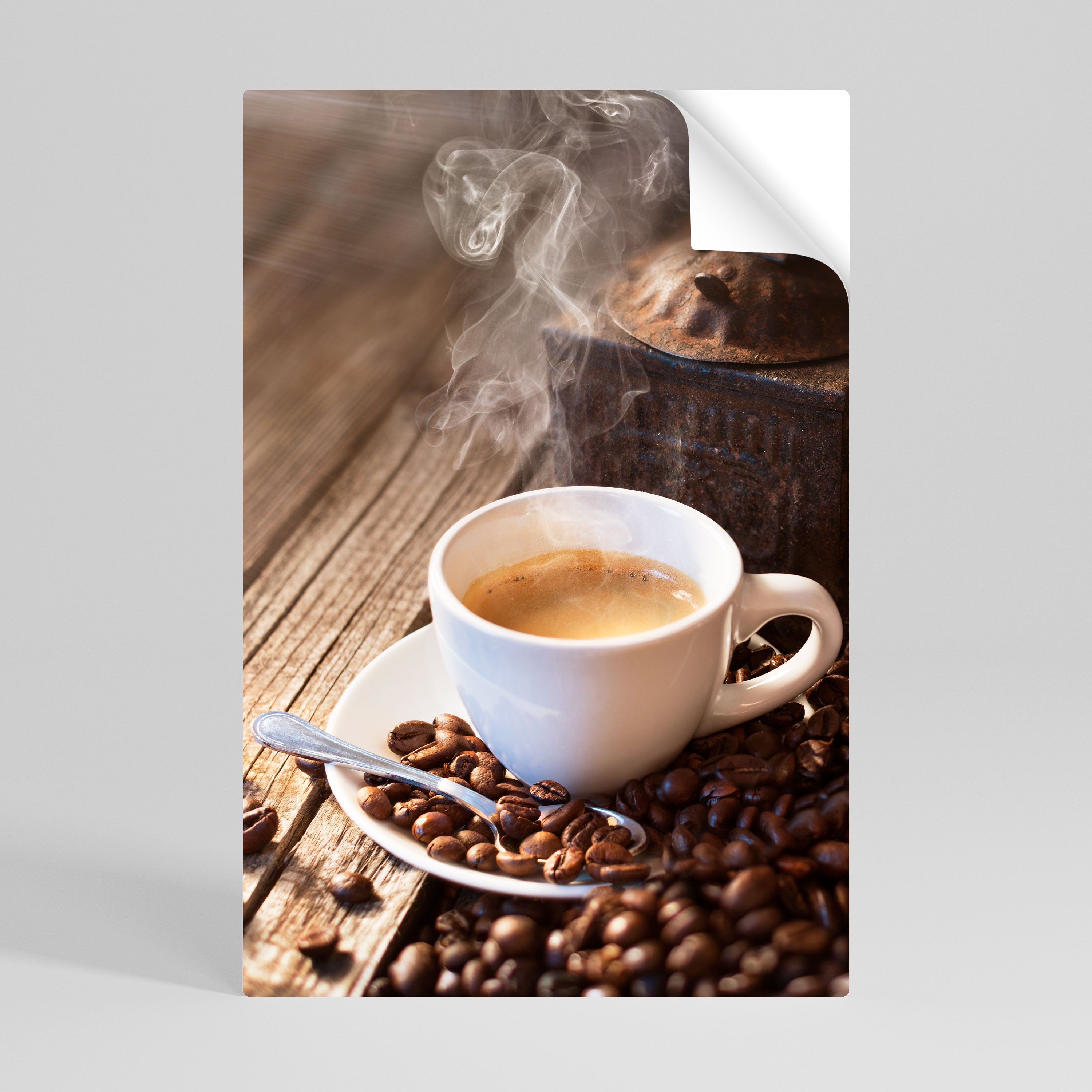 STEAMING BREWED DELIGHT Vertikales Poster zum Abziehen und Aufkleben