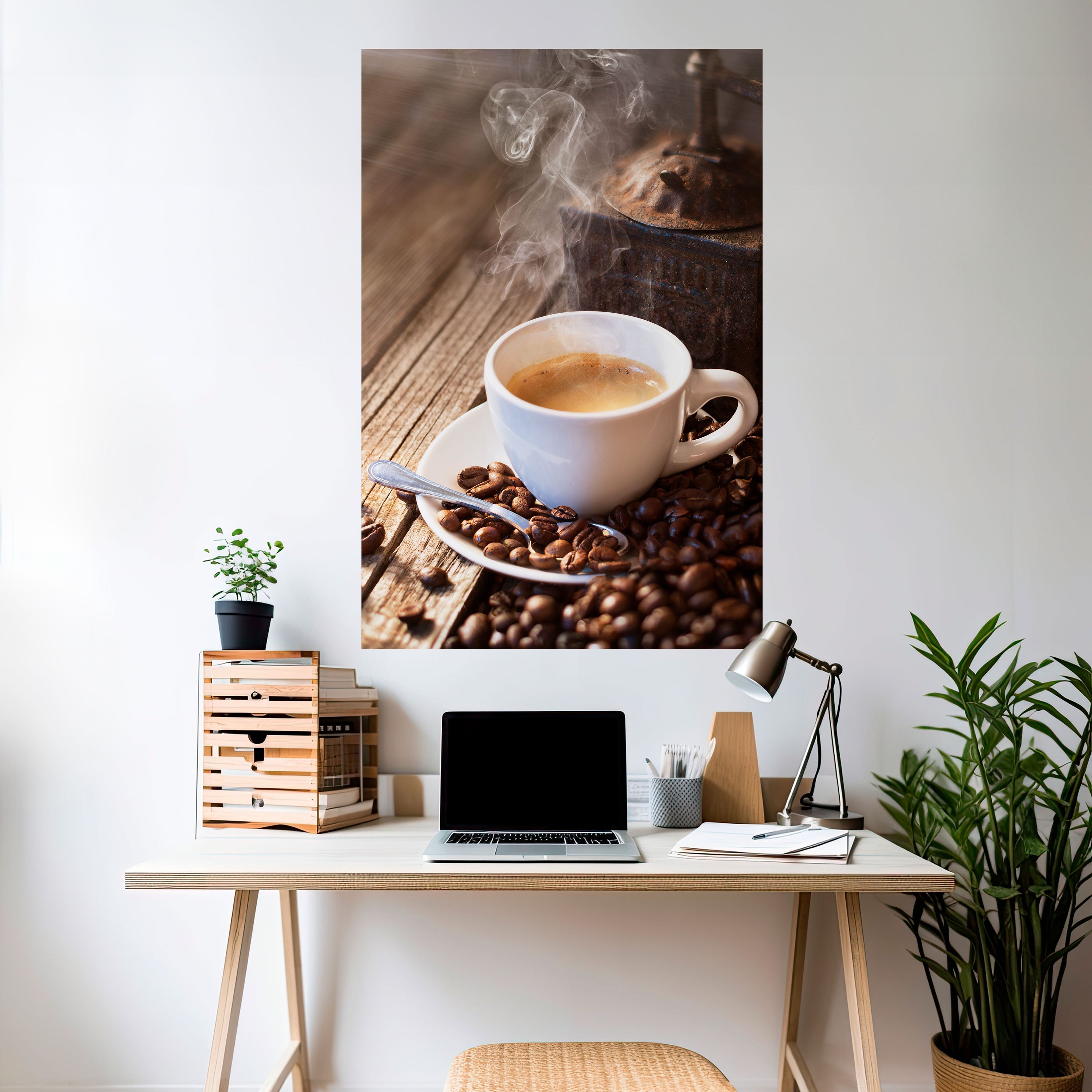 STEAMING BREWED DELIGHT Vertikales Poster zum Abziehen und Aufkleben