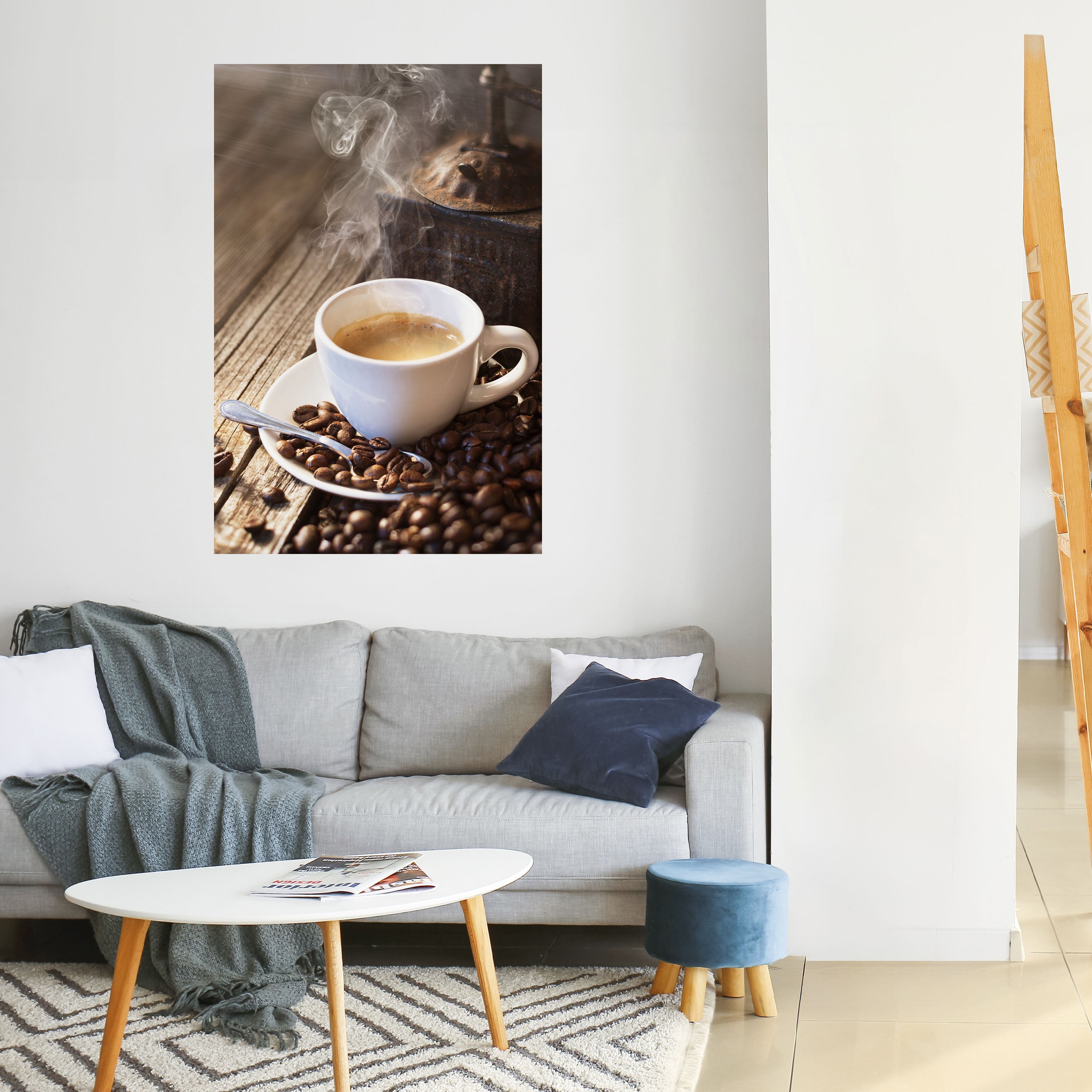 STEAMING BREWED DELIGHT Vertikales Poster zum Abziehen und Aufkleben