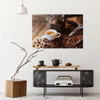 STEAMING BREWED DELIGHT Selbstklebendes Horizontal-Poster
