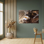 STEAMING BREWED DELIGHT Selbstklebendes Horizontal-Poster