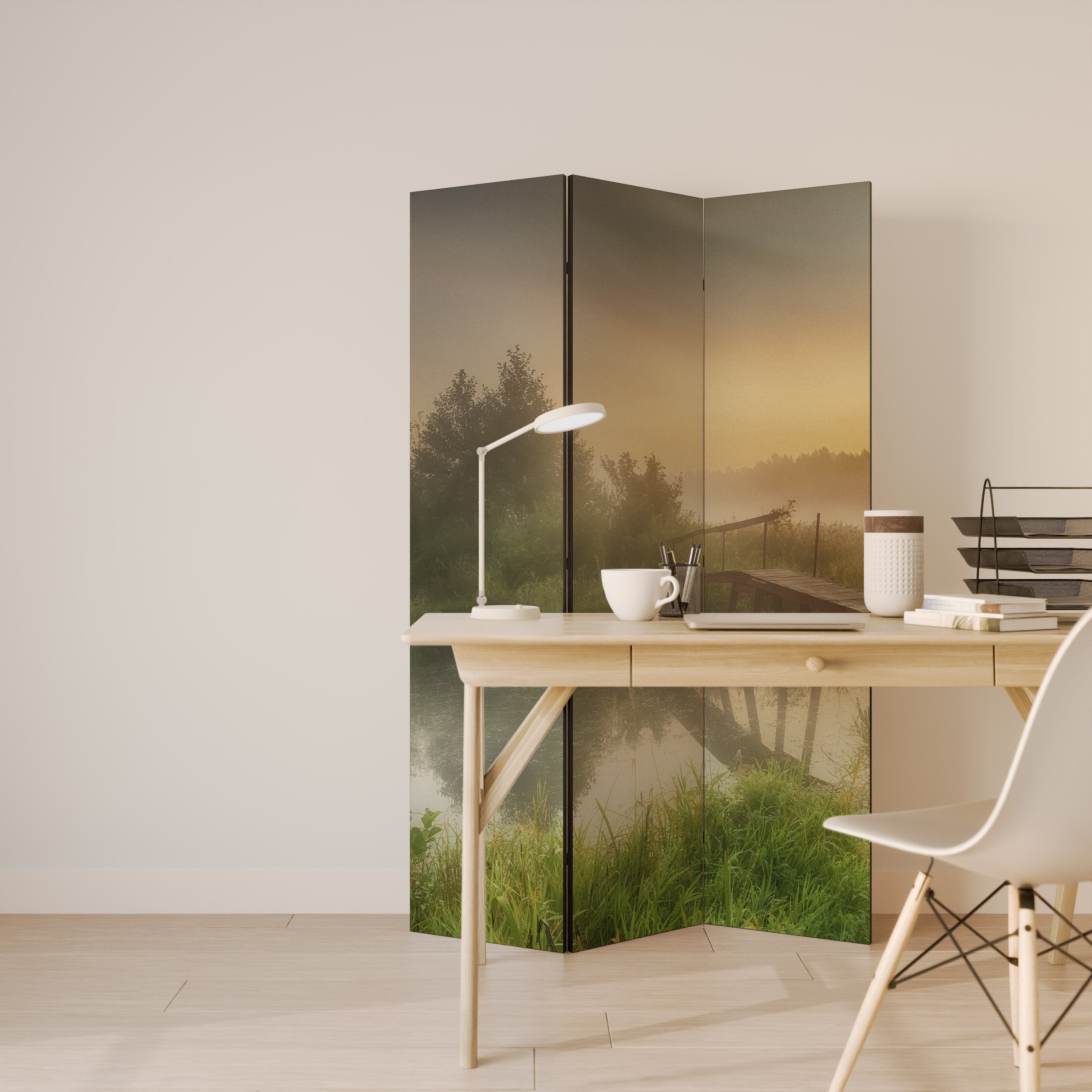 DREAMY HAZE Dekorativer 3-teiliger Raumteiler