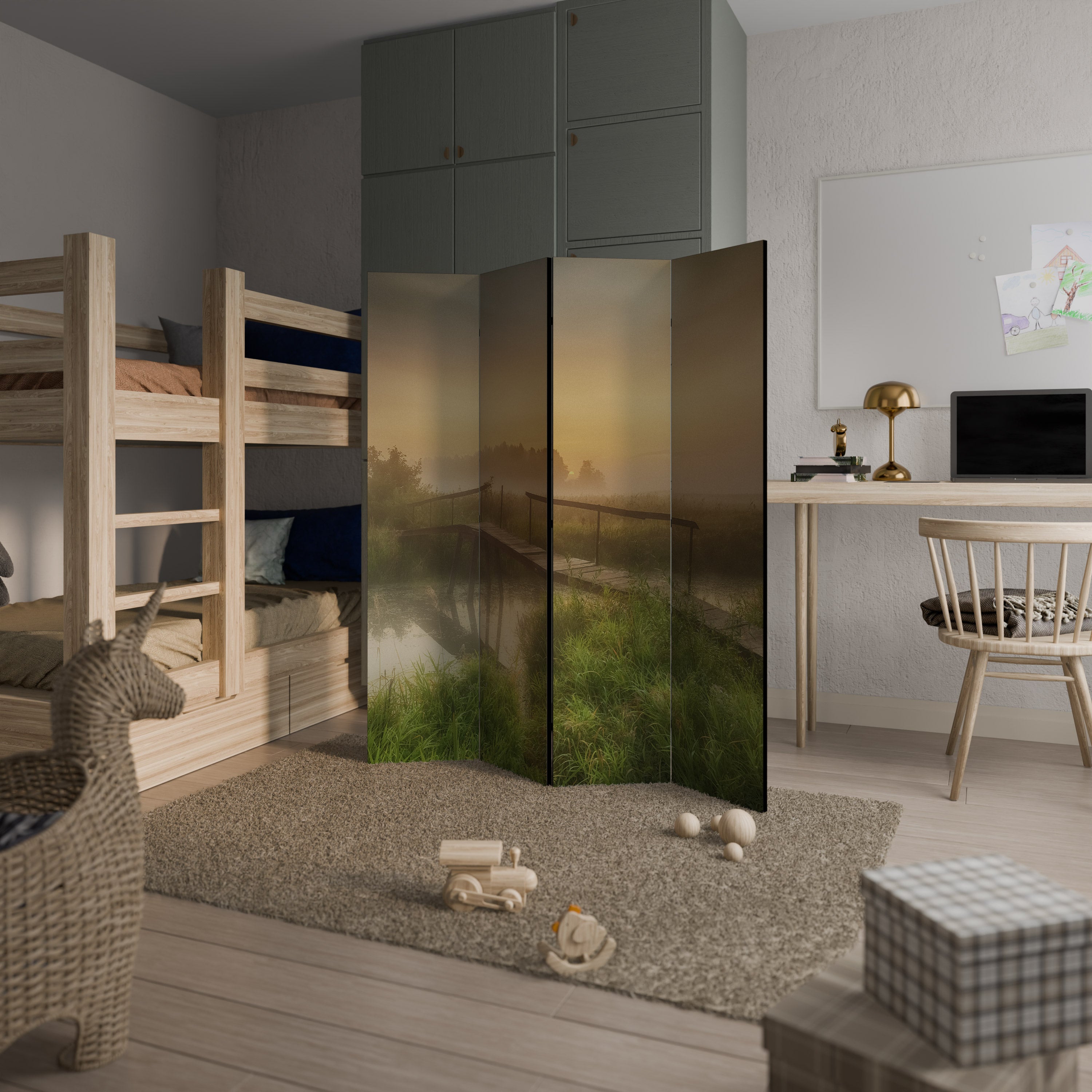 DREAMY HAZE Dekorativer 4-teiliger Raumteiler