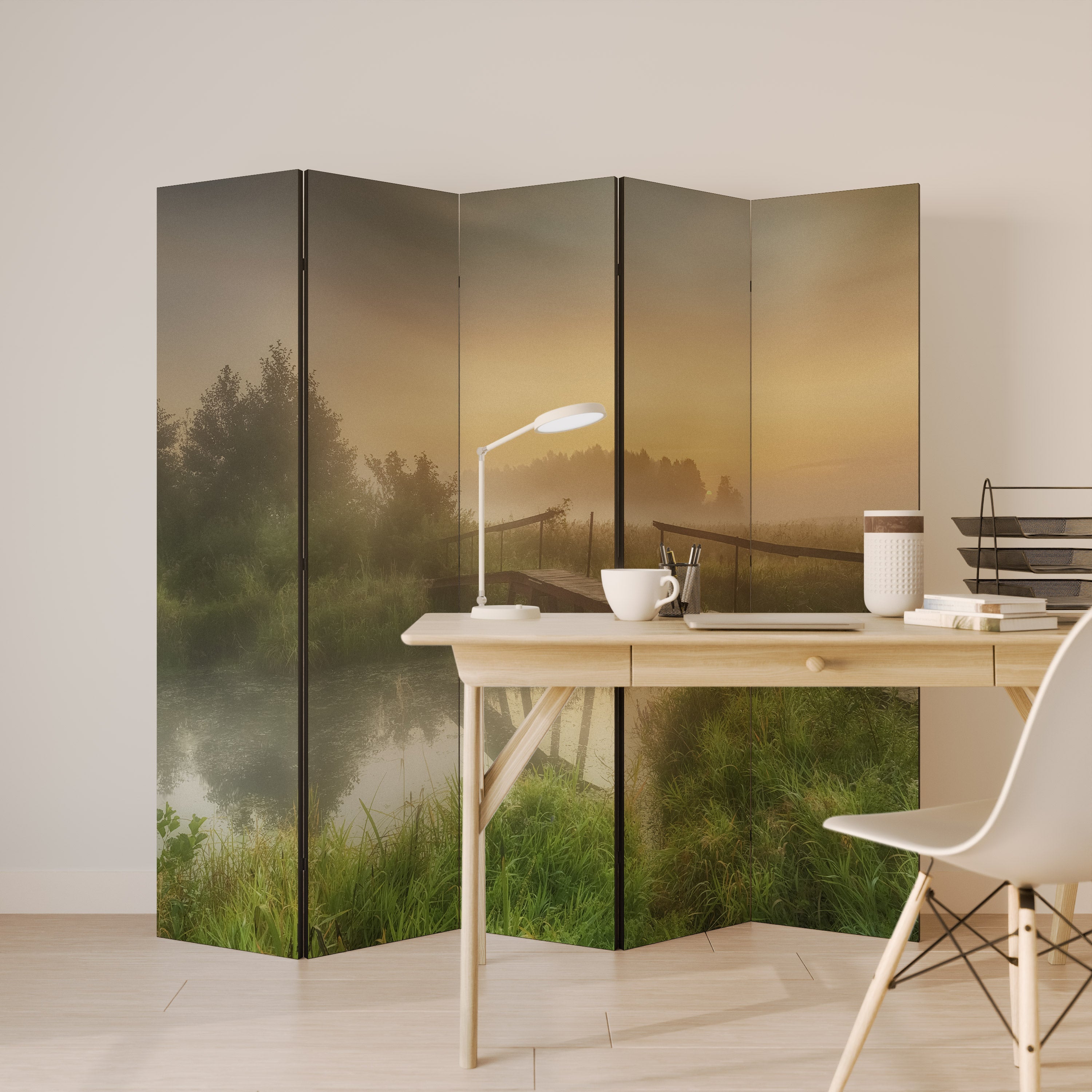 DREAMY HAZE Dekorativer 5-teiliger Raumteiler