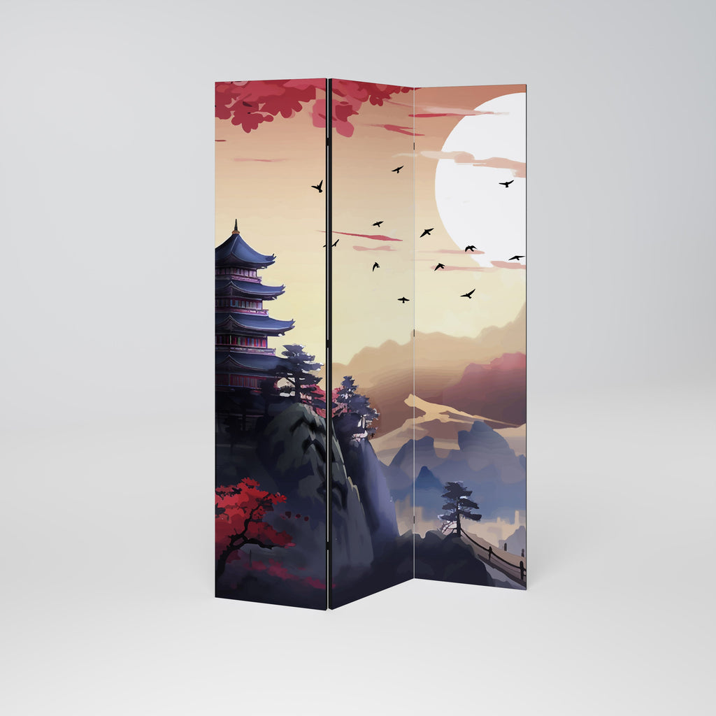 JAPANESE AURA Dekorativer 3-teiliger Raumteiler