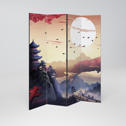 JAPANESE AURA 4-teiliger Paravent