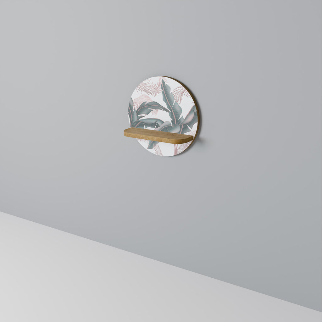 DELICATE BLISS Rundes Kunstregal in Eiche-Optik