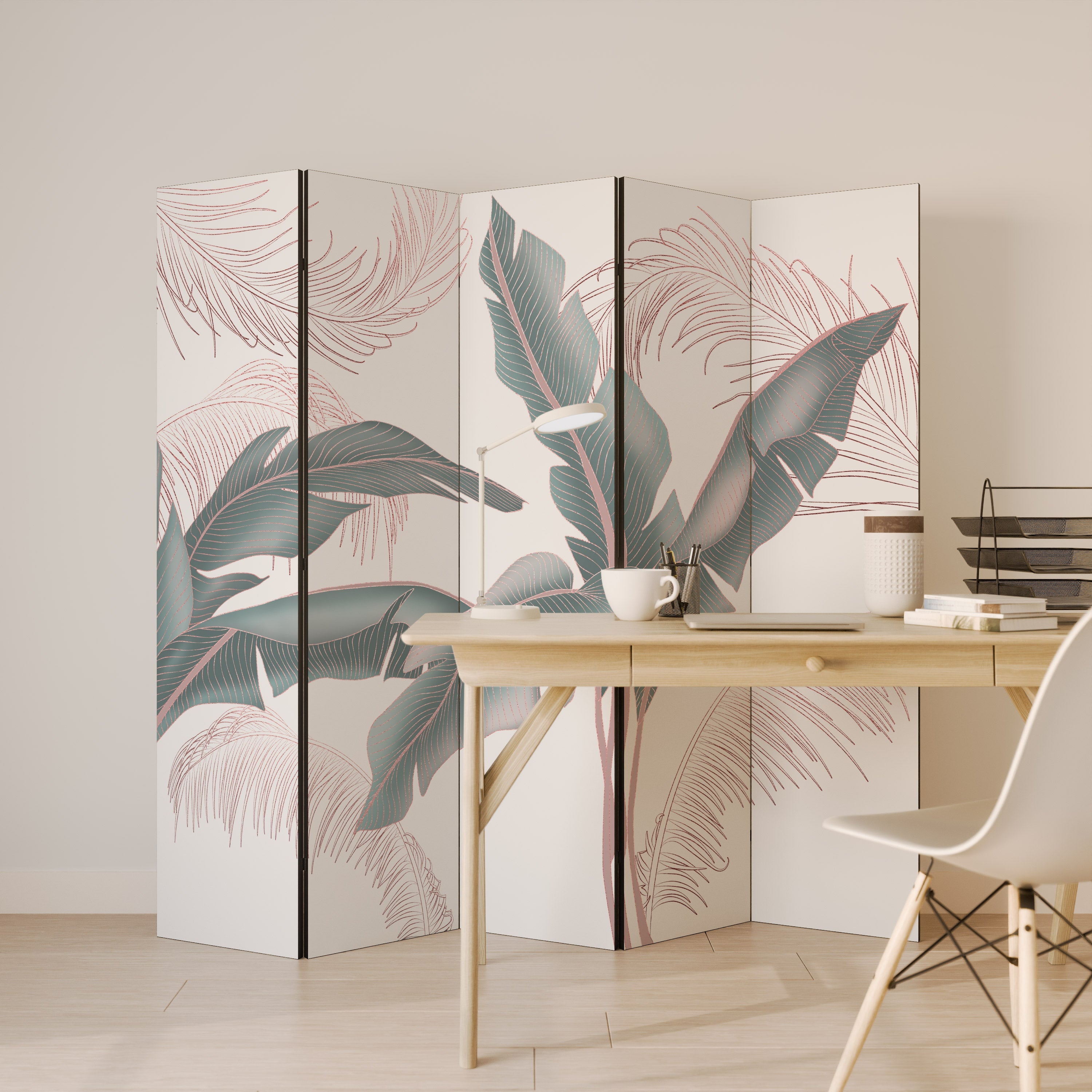 DELICATE BLISS Dekorativer 5-teiliger Raumteiler