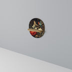 BOTANICAL BIRDSONG Ovales Kunstregal in Eiche-Optik