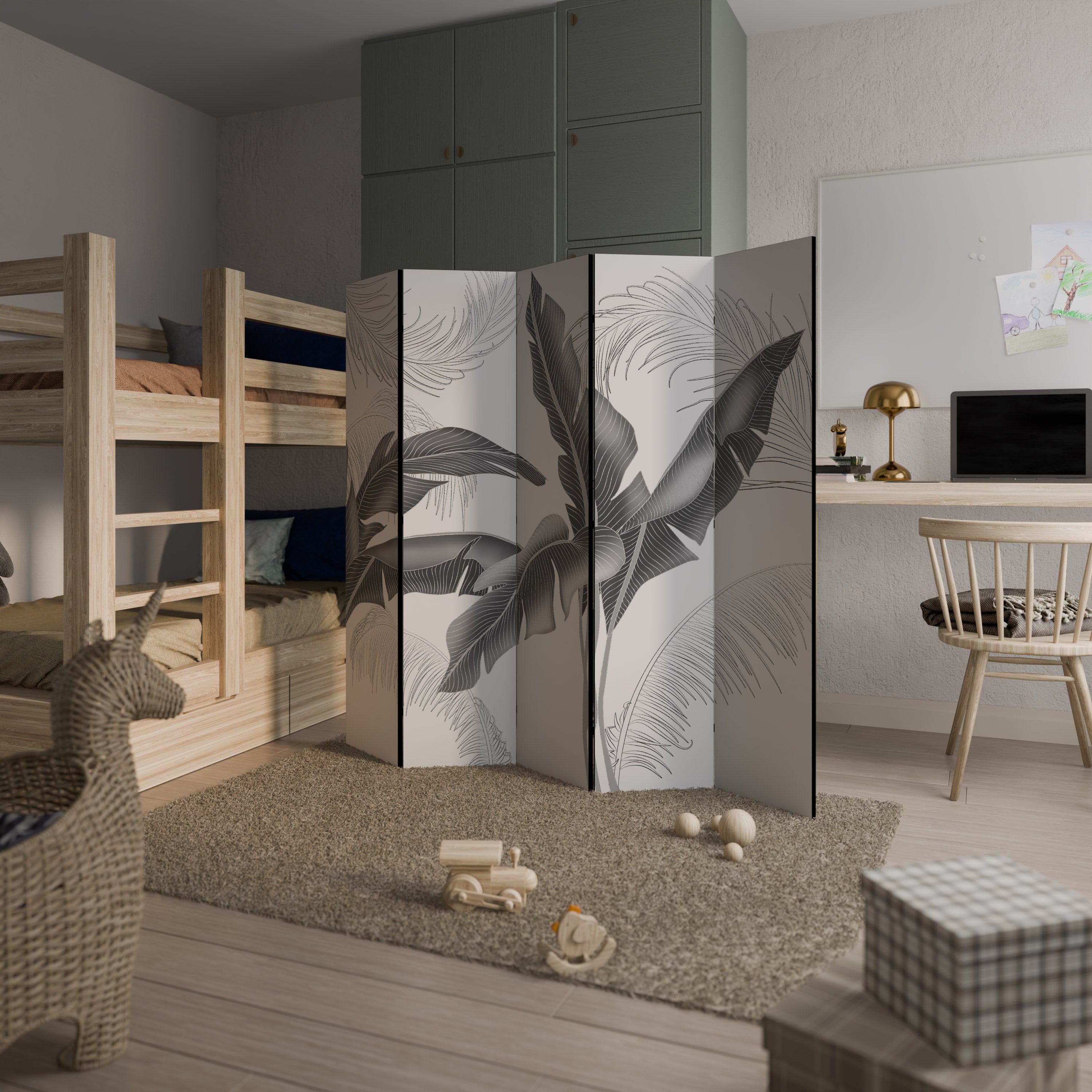 CALM ALLURE Dekorativer 5-teiliger Raumteiler